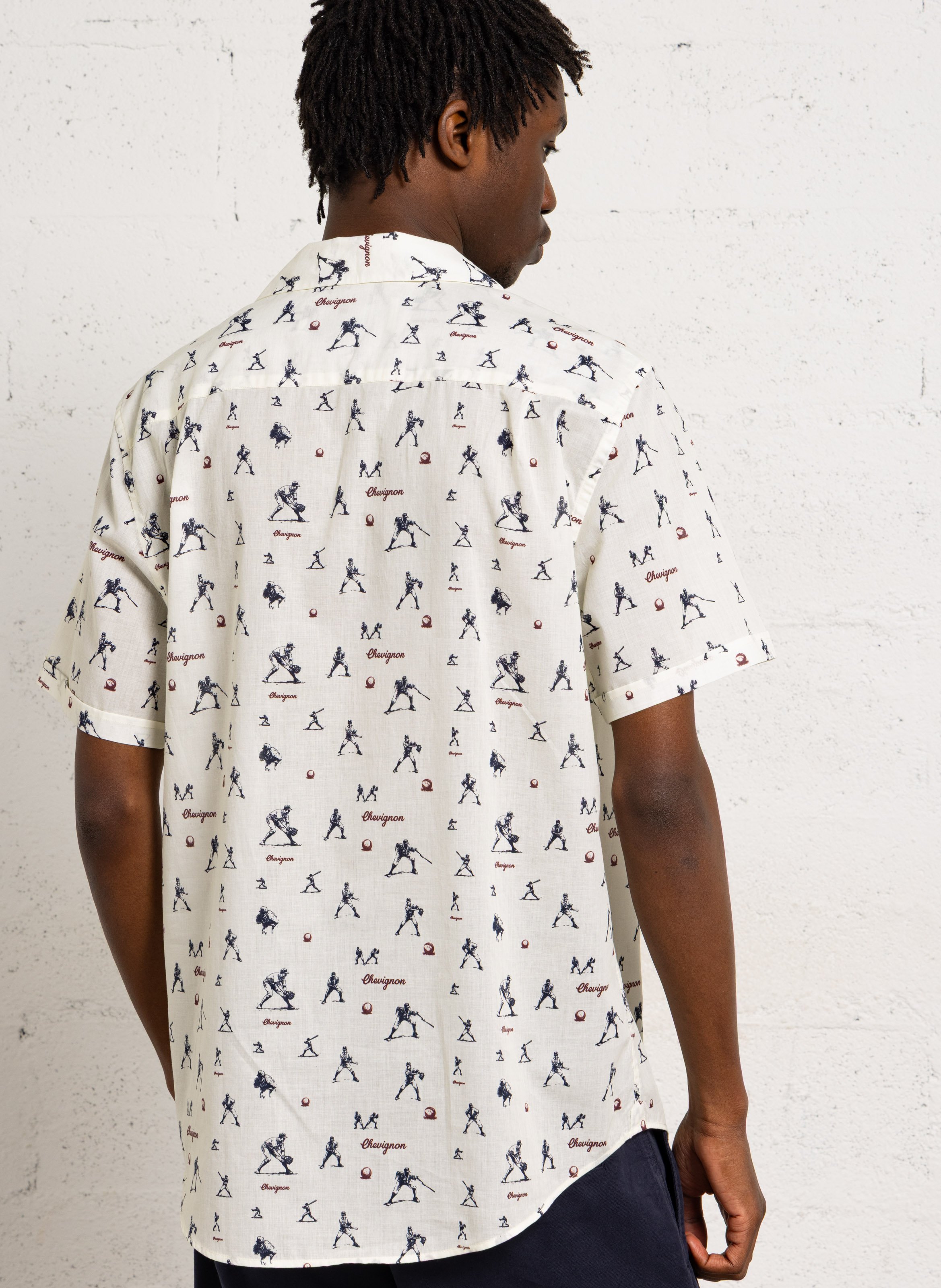 Chemise droite imprimée en coton CHEVIGNON Blanc