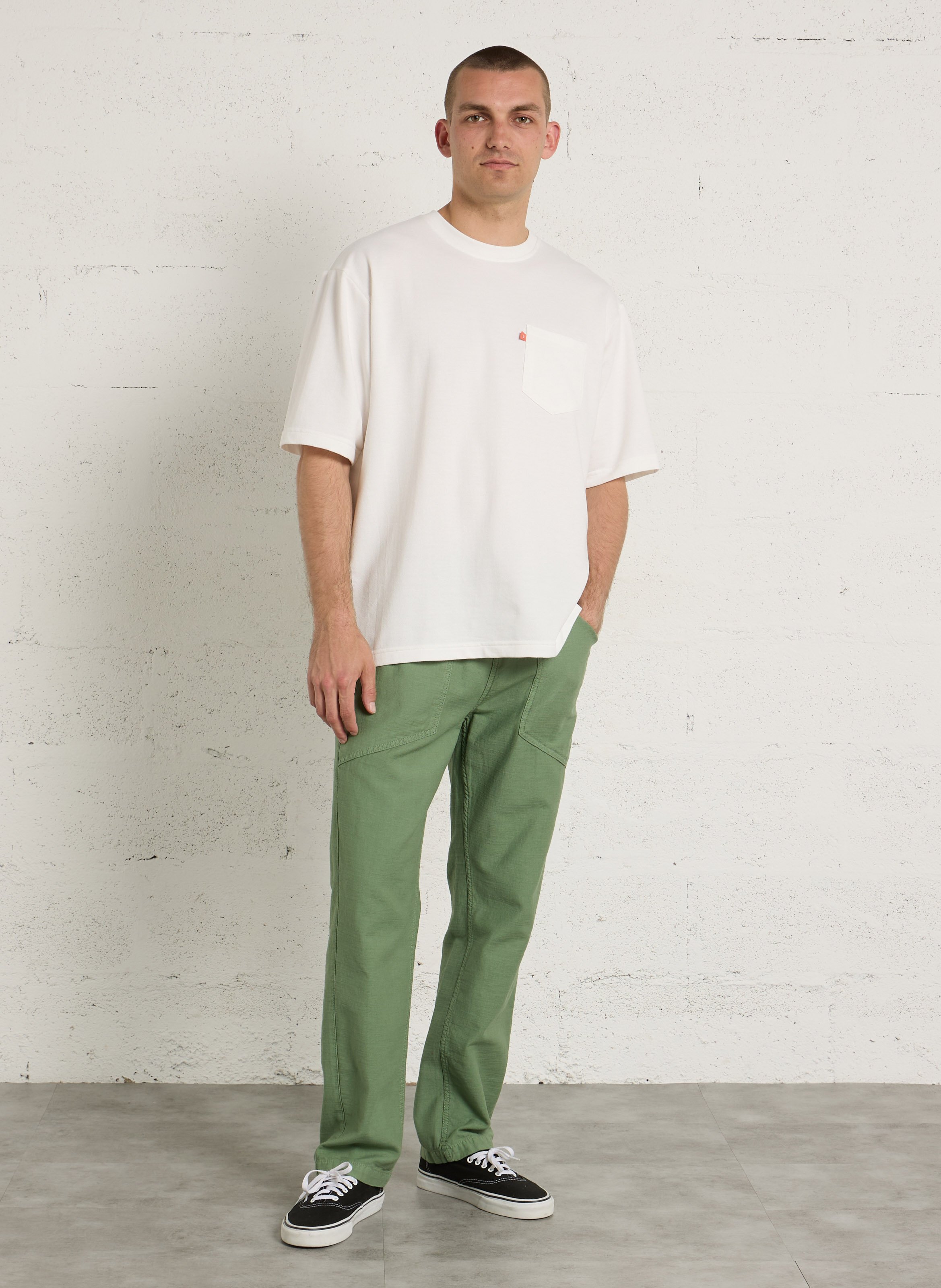 Slim-fit cotton cargo pants LE TEMPS DES CERISES Green