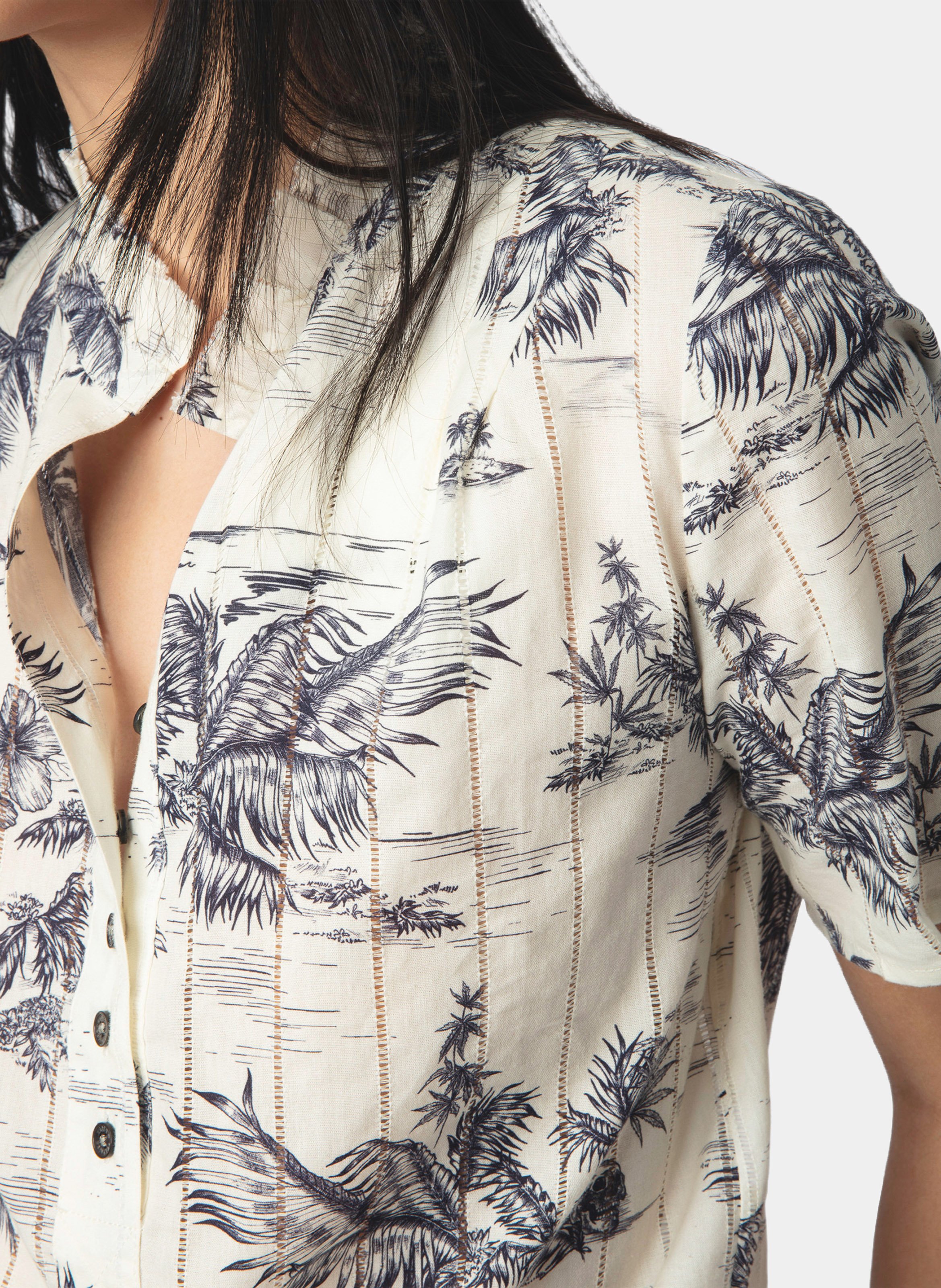 Blouse col rond en coton ZADIG&VOLTAIRE Blanc