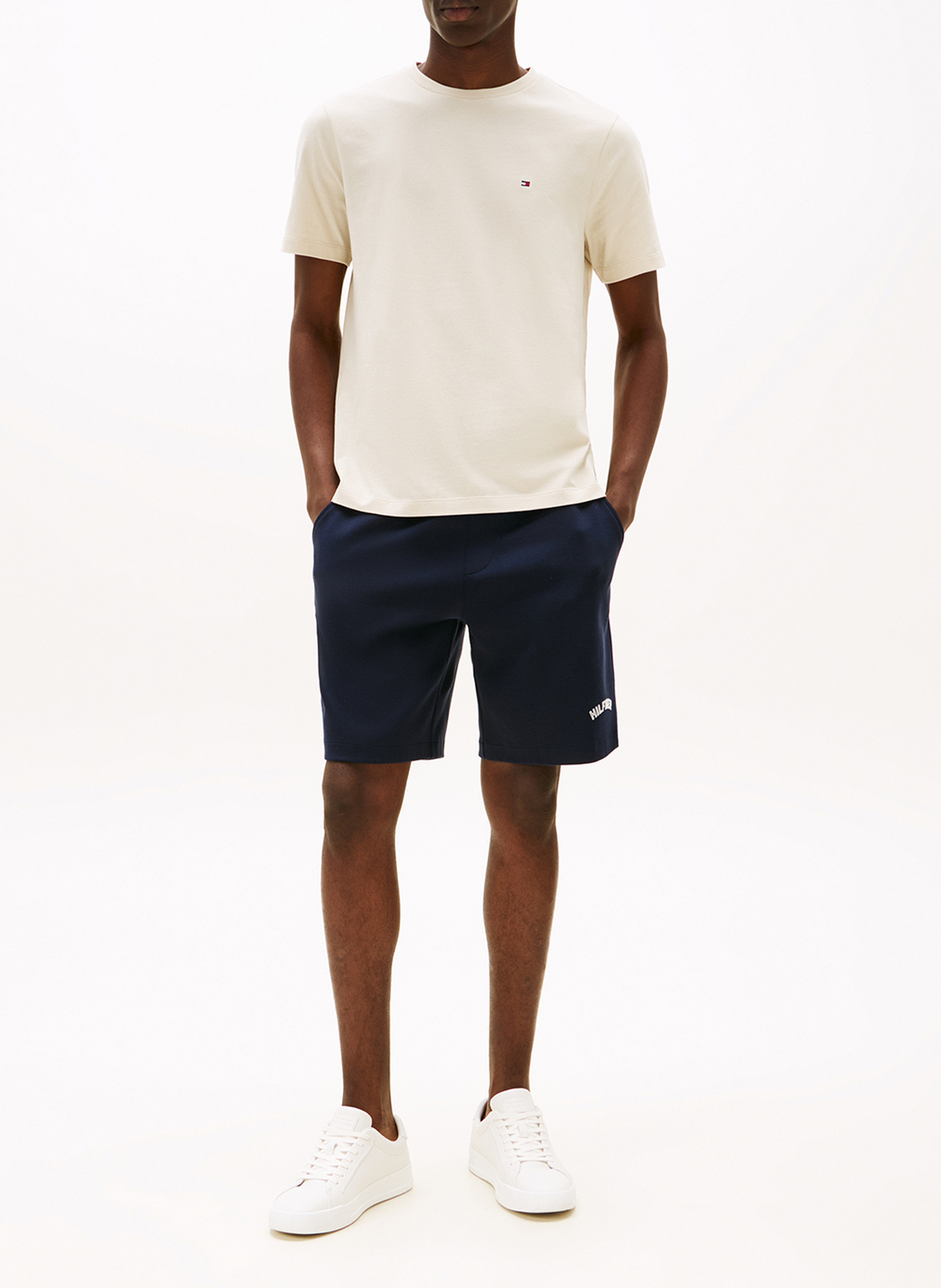 Rundhals-T-Shirt aus Baumwolle TOMMY HILFIGER Beige