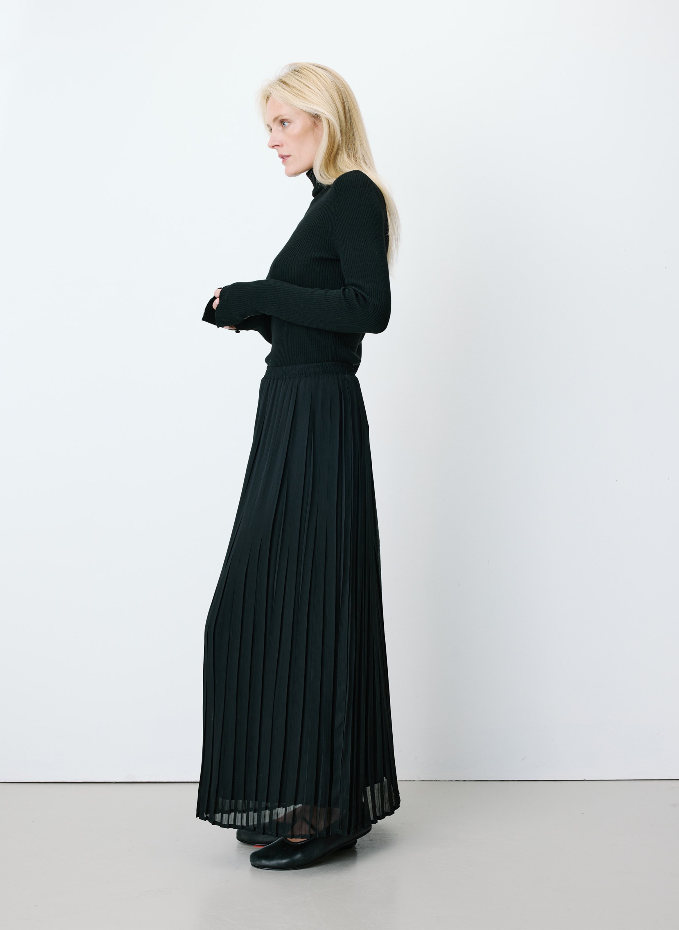 Jupe longue plissée GRACE ET MILA Noir