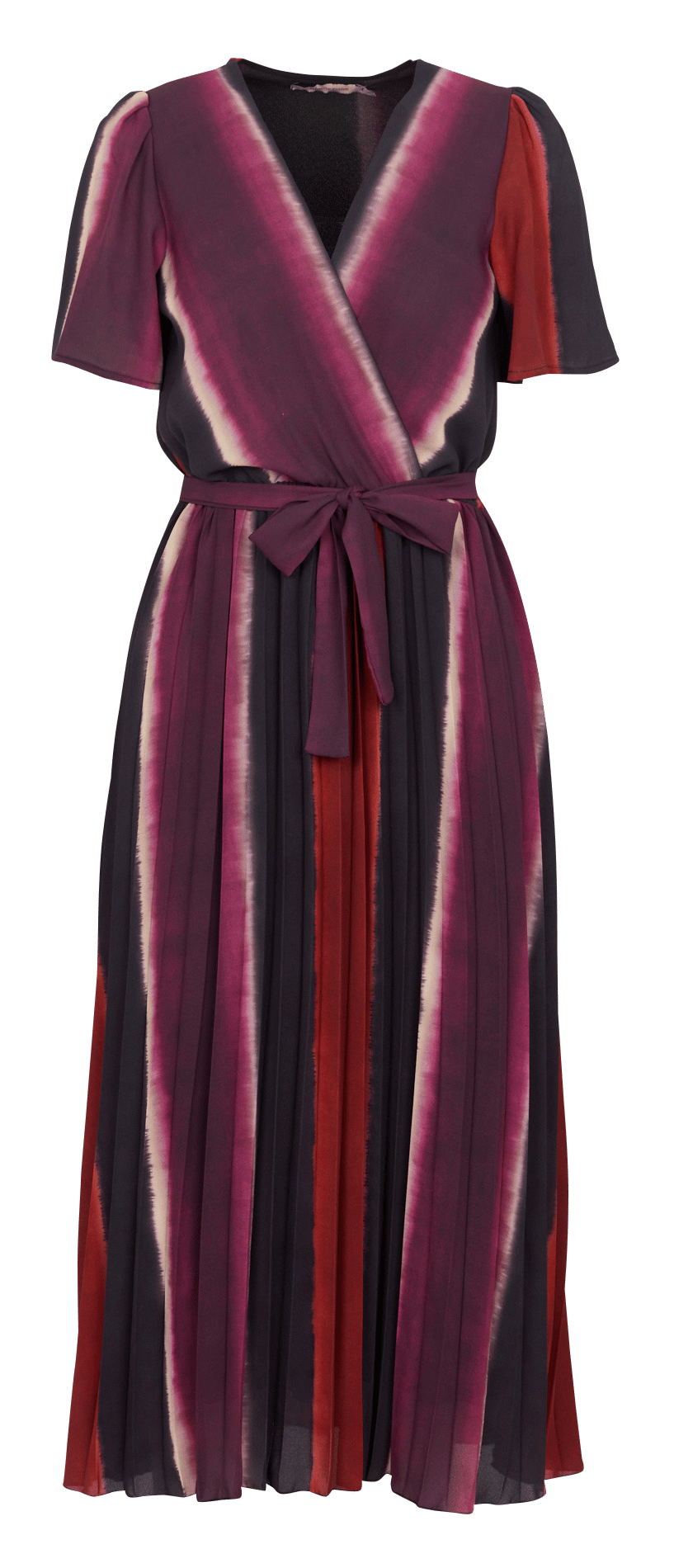 Printed V-neck pleated dress LA FEE MARABOUTEE Multicolored
