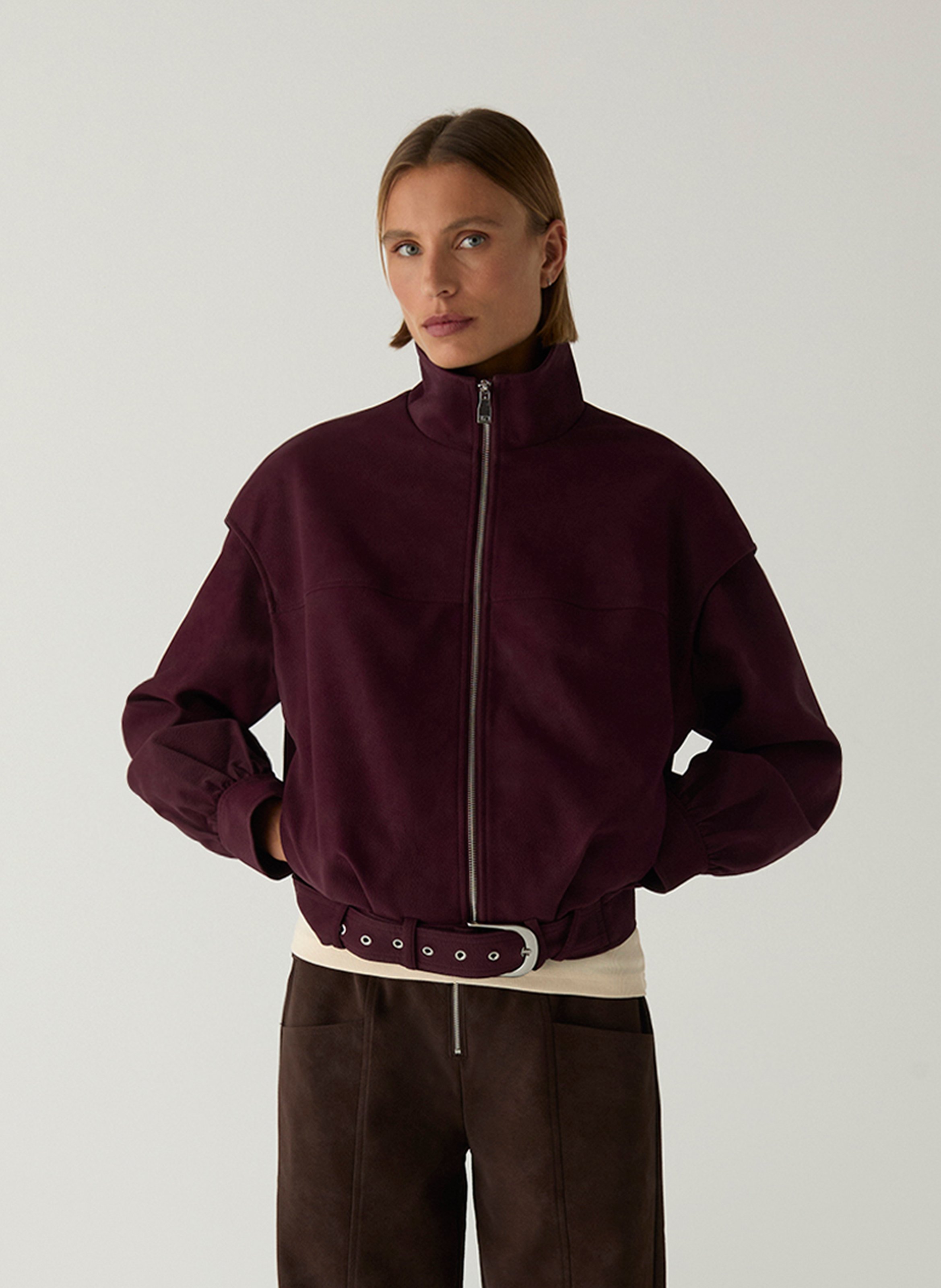 Oversized high collar jacket LAAGAM Red