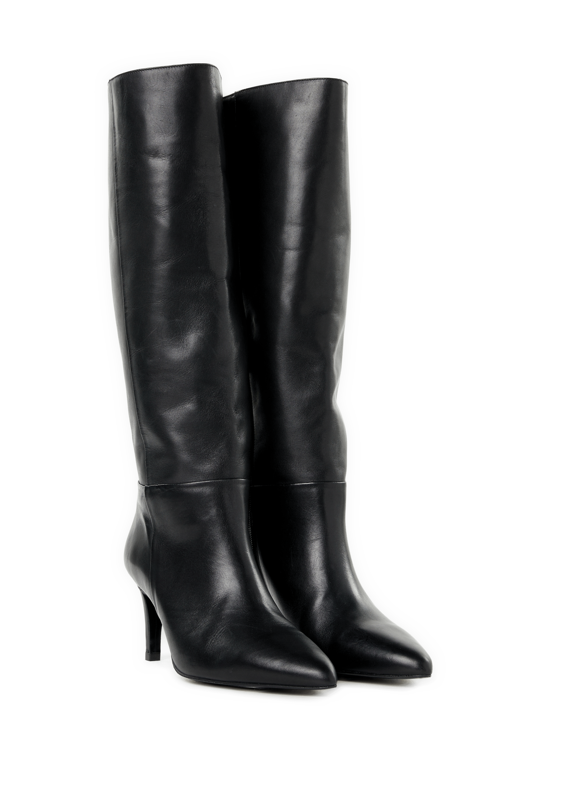 Dario black leather stiletto heel boots SAISON 1865 Black