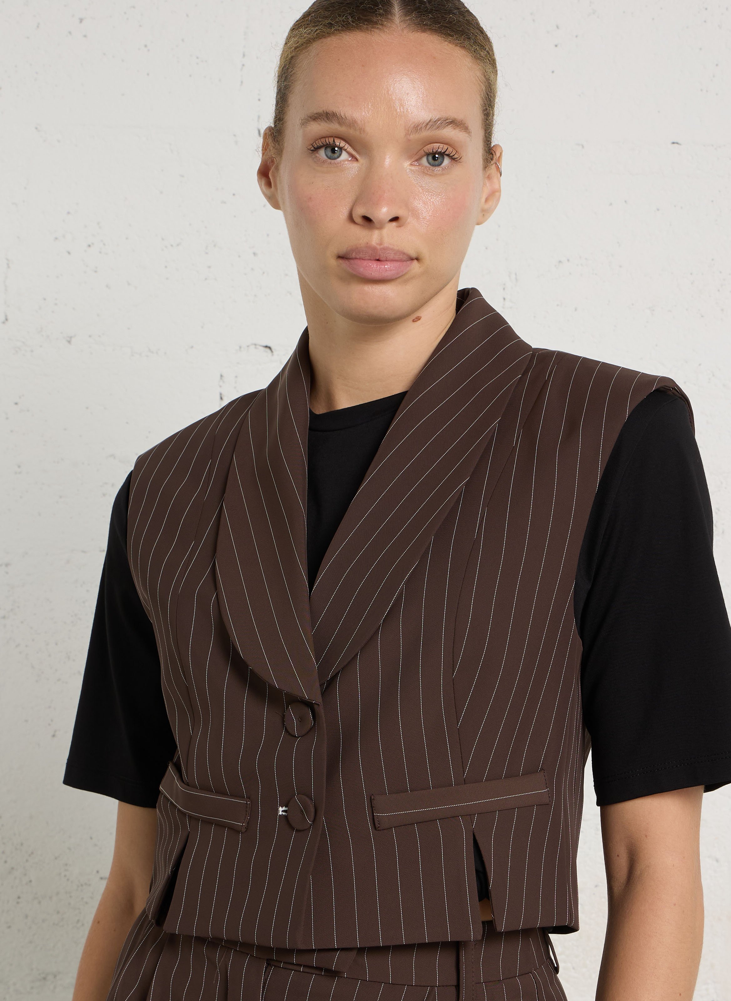 Gerade geschnittene Jacke mit Streifen IMPERIAL Braun