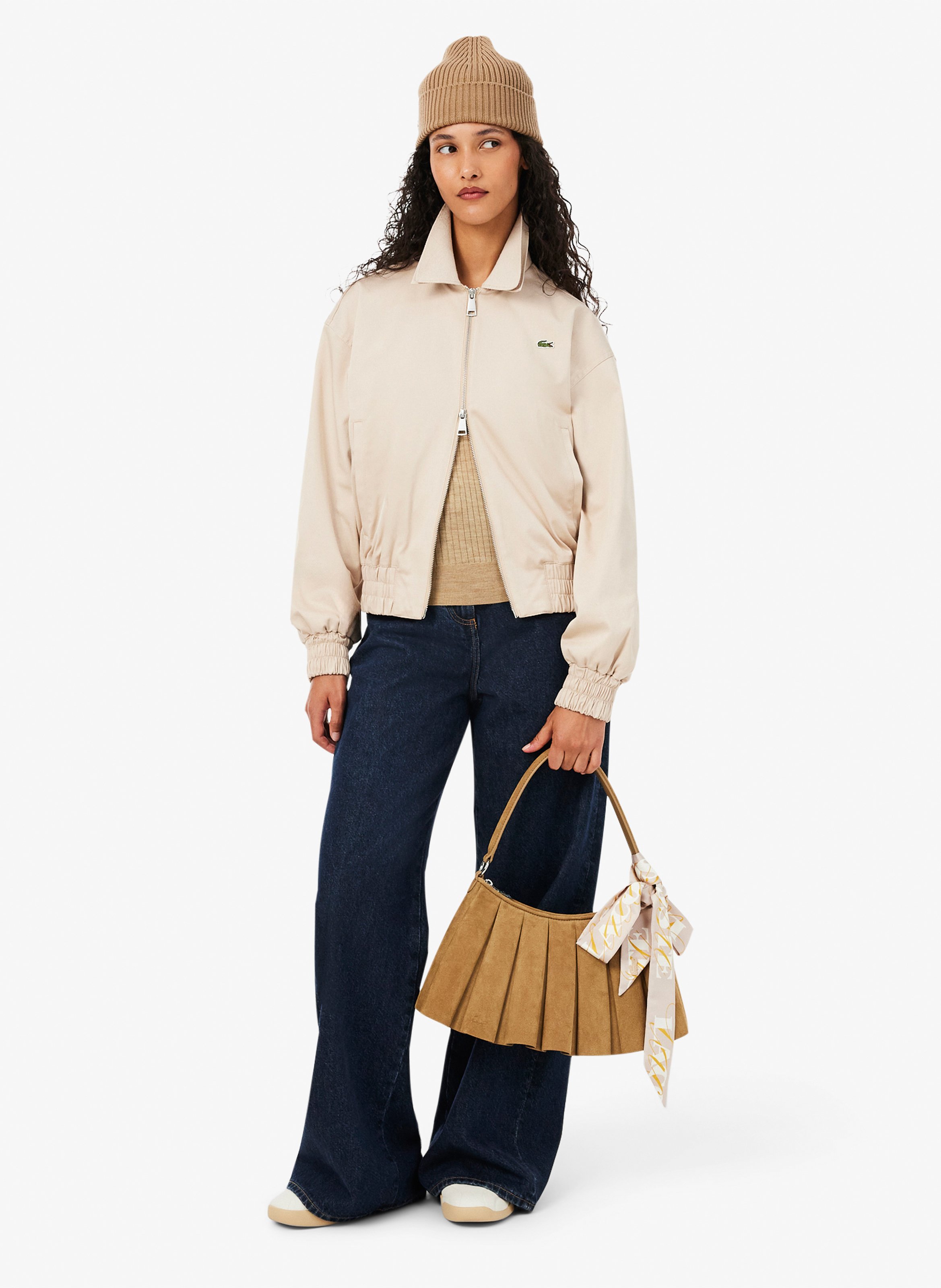 Lenglen Tasche aus gemischtem Wildleder-Leder LACOSTE Beige