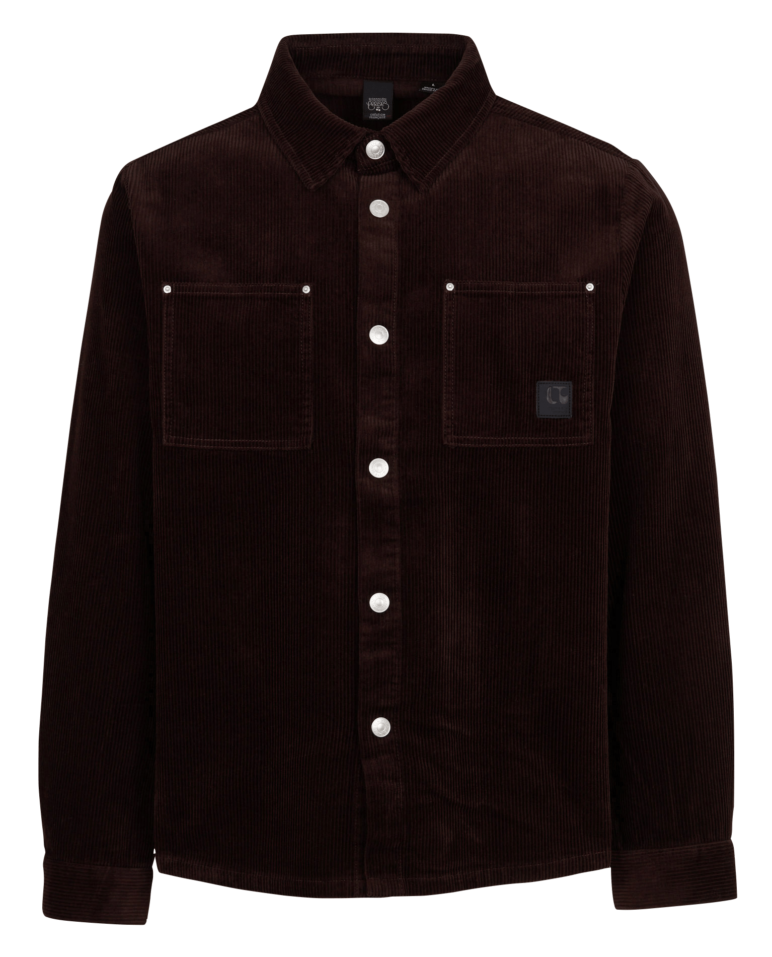 Straight-fit overhemd van corduroy LE TEMPS DES CERISES Bruin