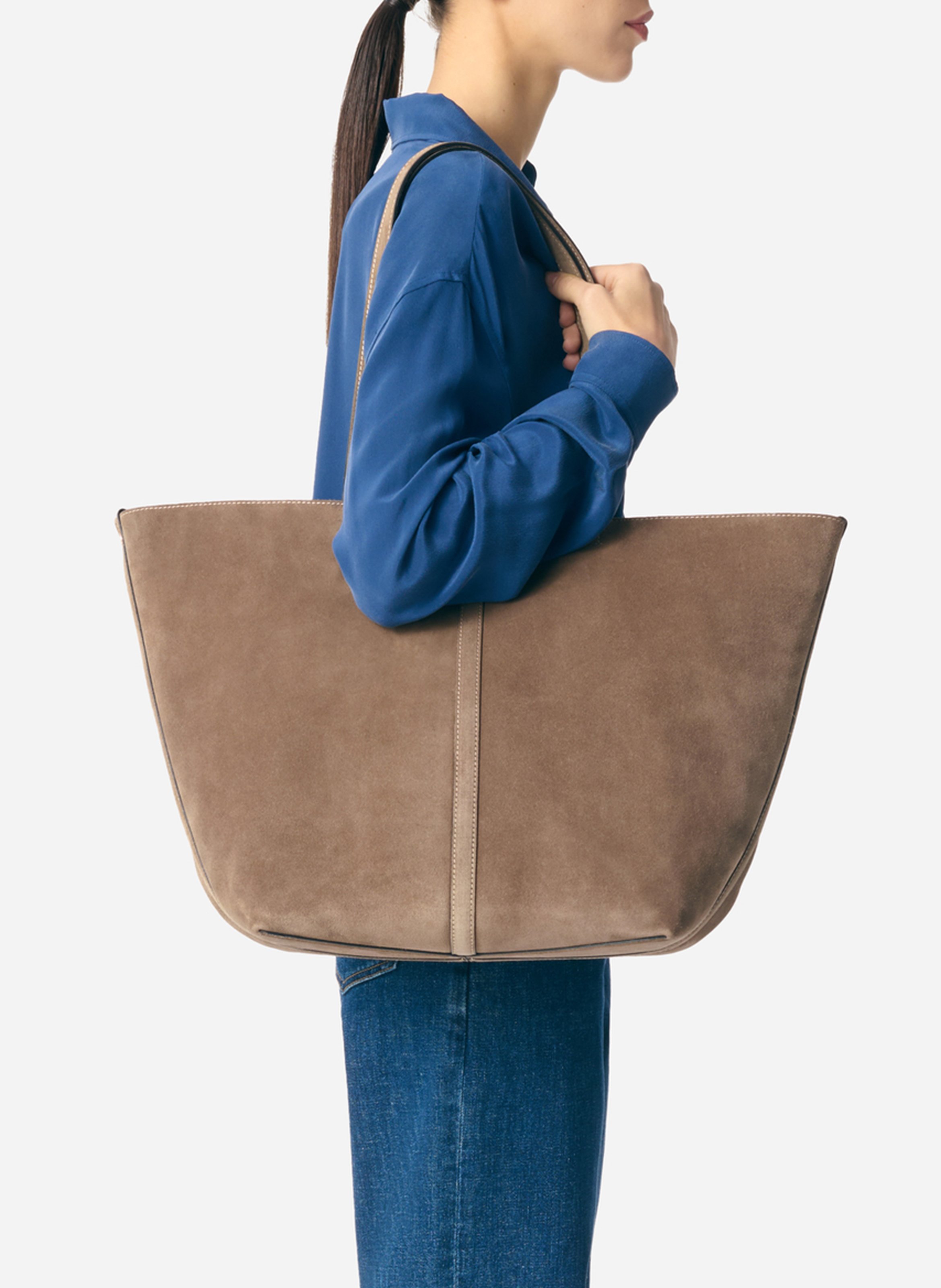 Suède shopper | Bruin VANESSA BRUNO Dames