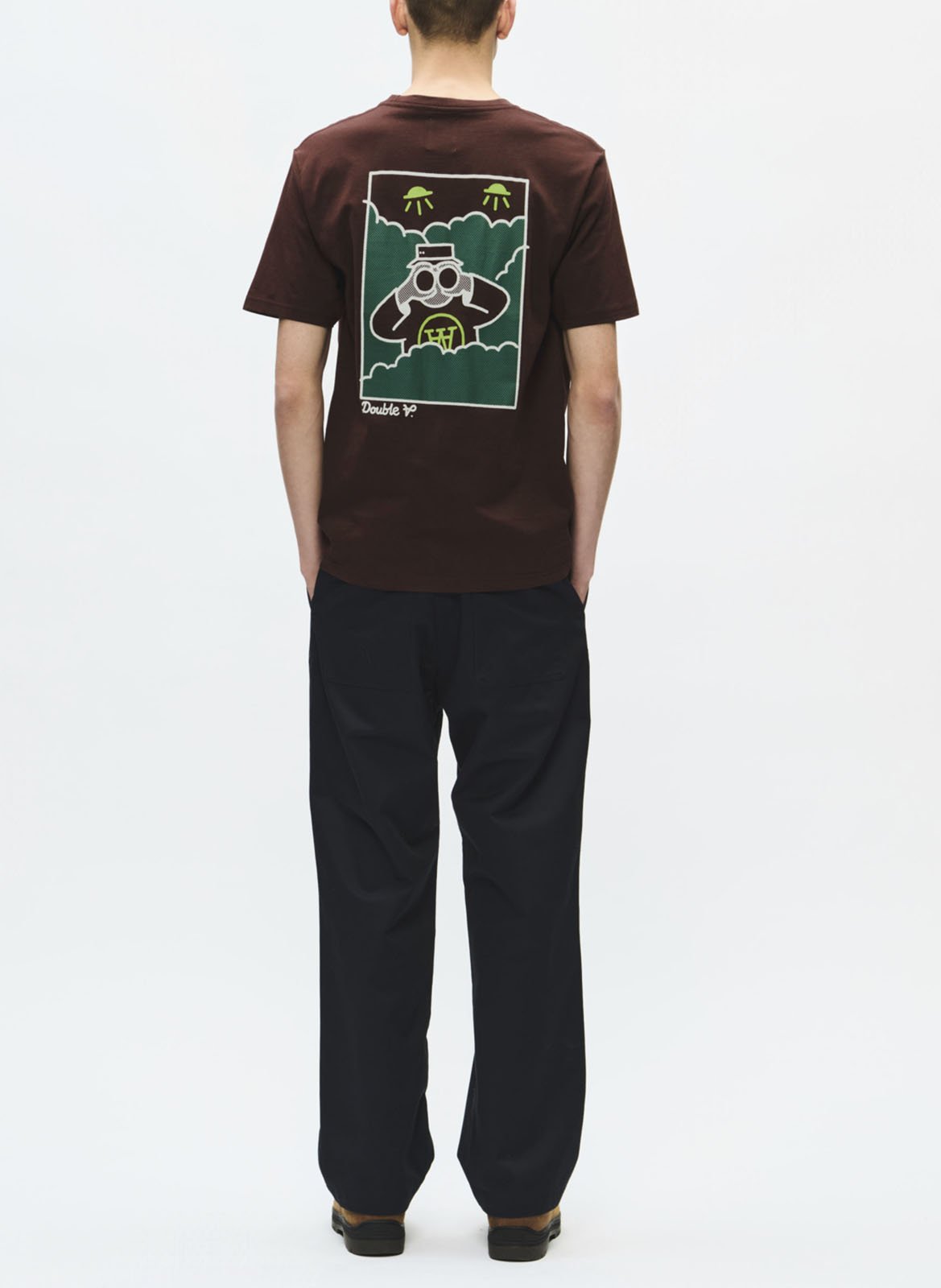 Tee-shirt col rond en coton WOOD WOOD Rouge