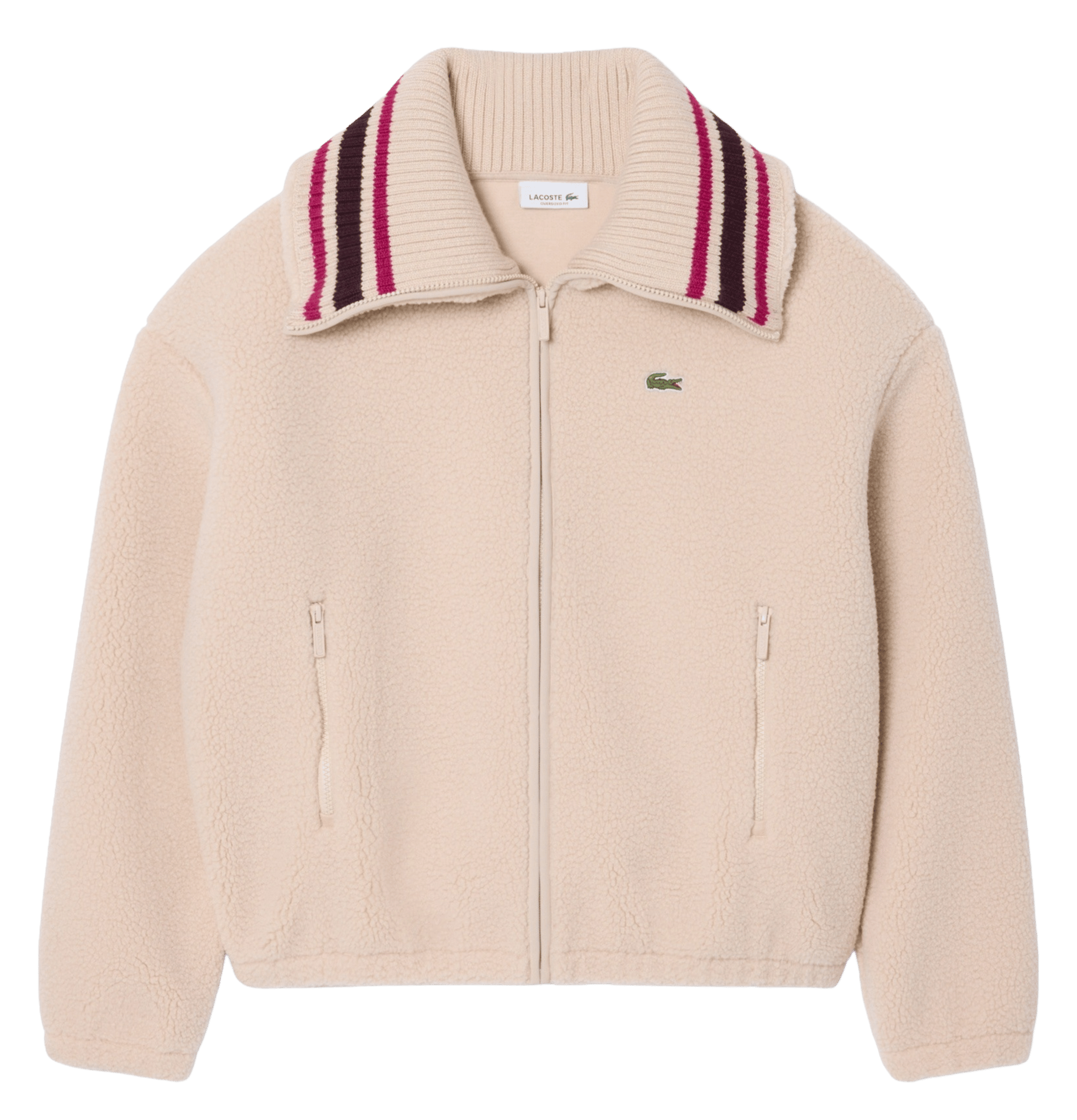 Sweat duveteux col camionneur LACOSTE Beige