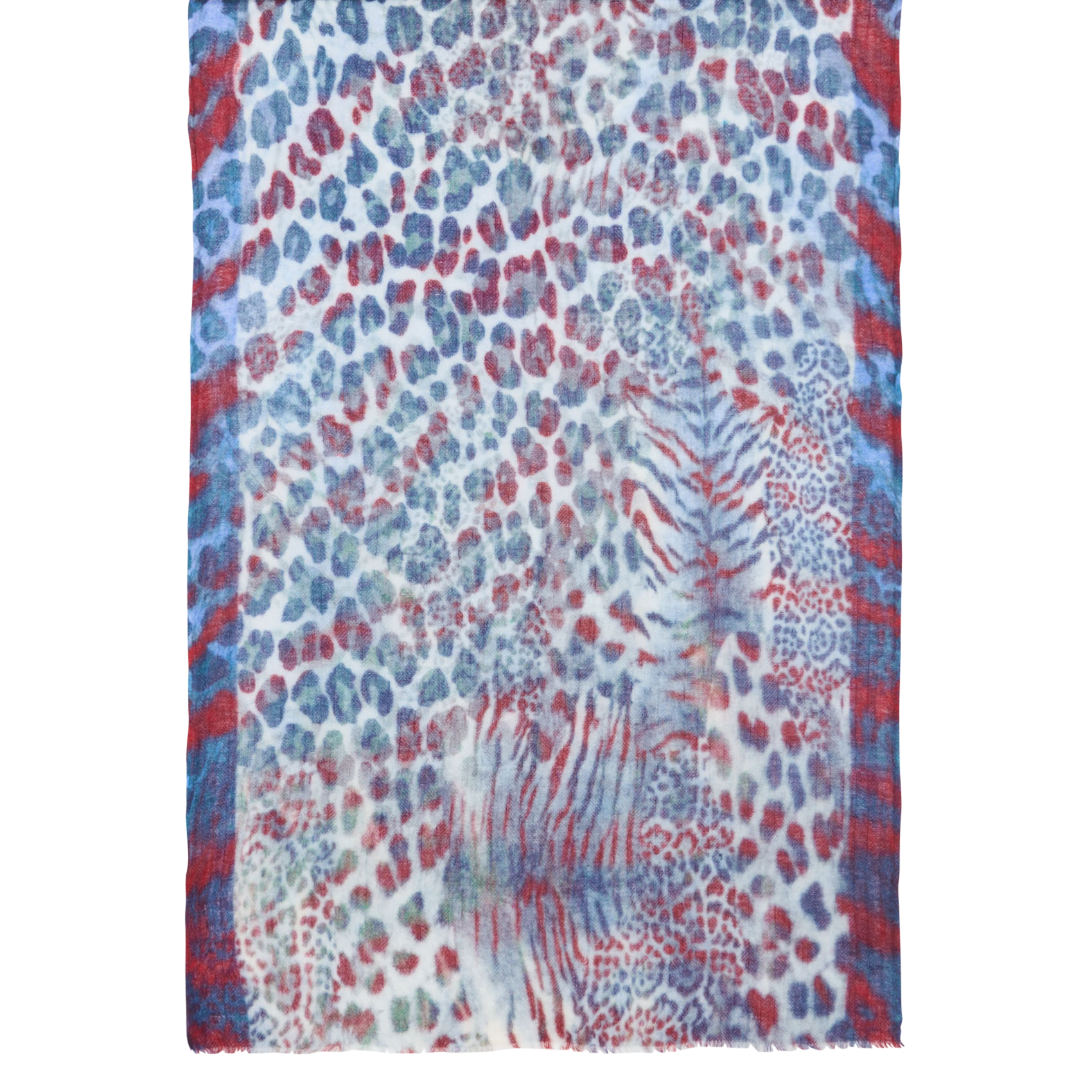 Wollen sjaal met dierenprint SUD EXPRESS Blauw