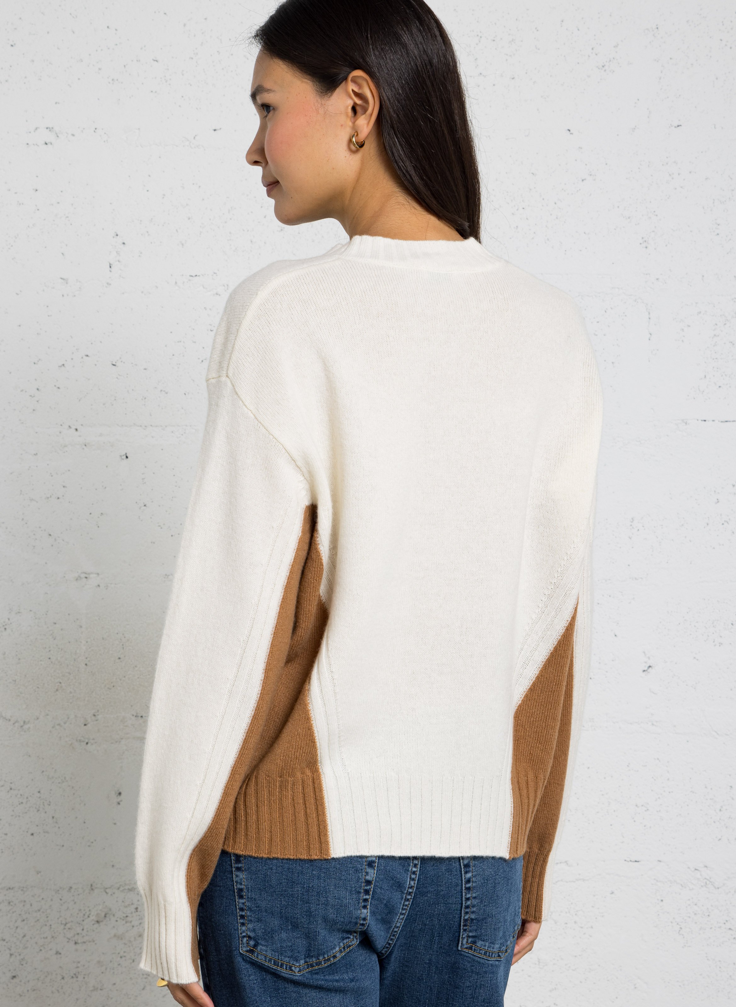 Pull à col v en laine LIU JO Blanc