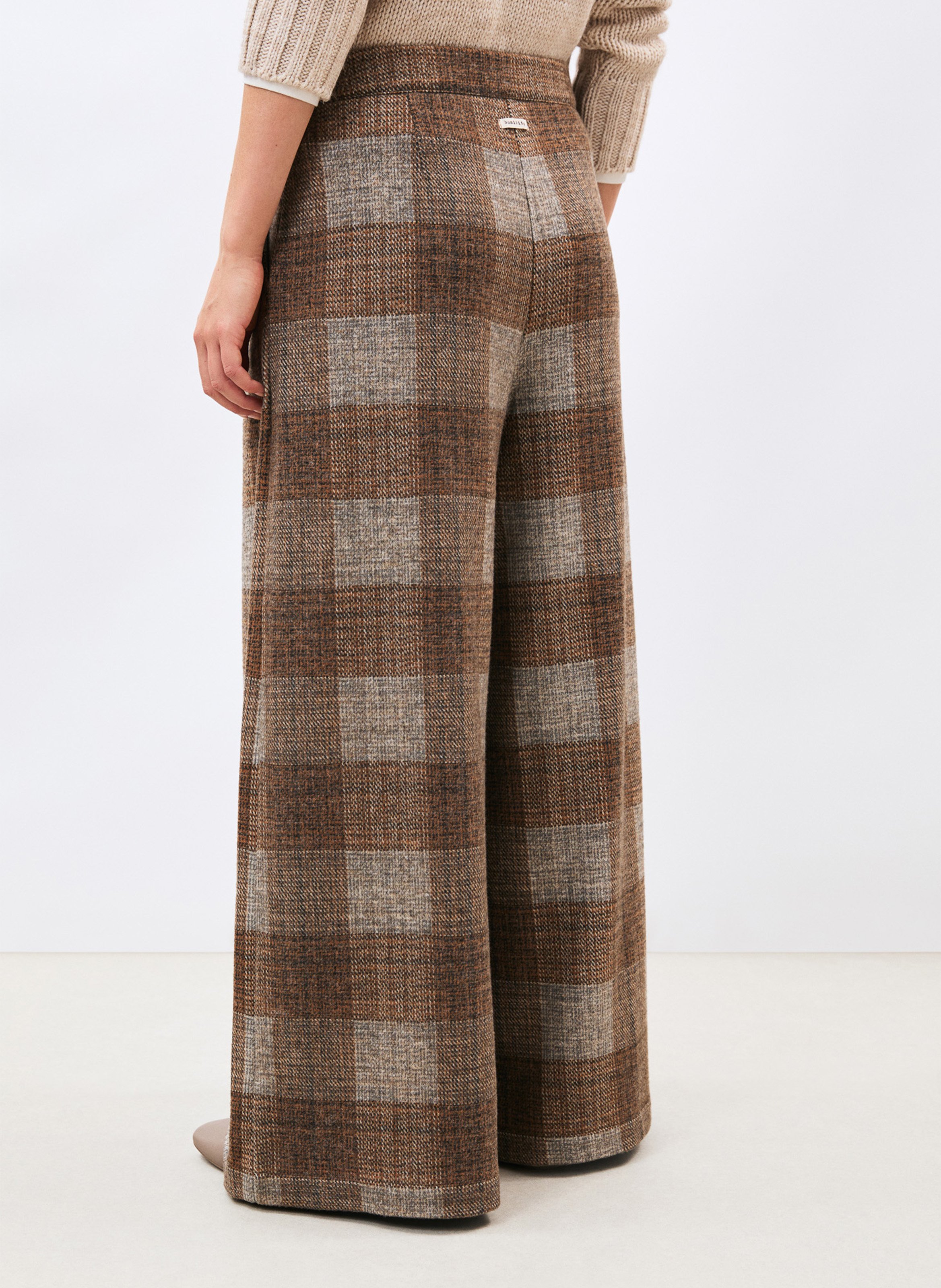 Wide-leg patterned pants HUMILITY Brown