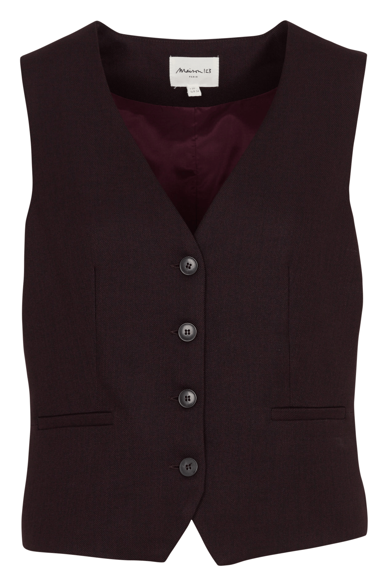 Gilet droit sans manches boutonné  MAISON 123 Violet
