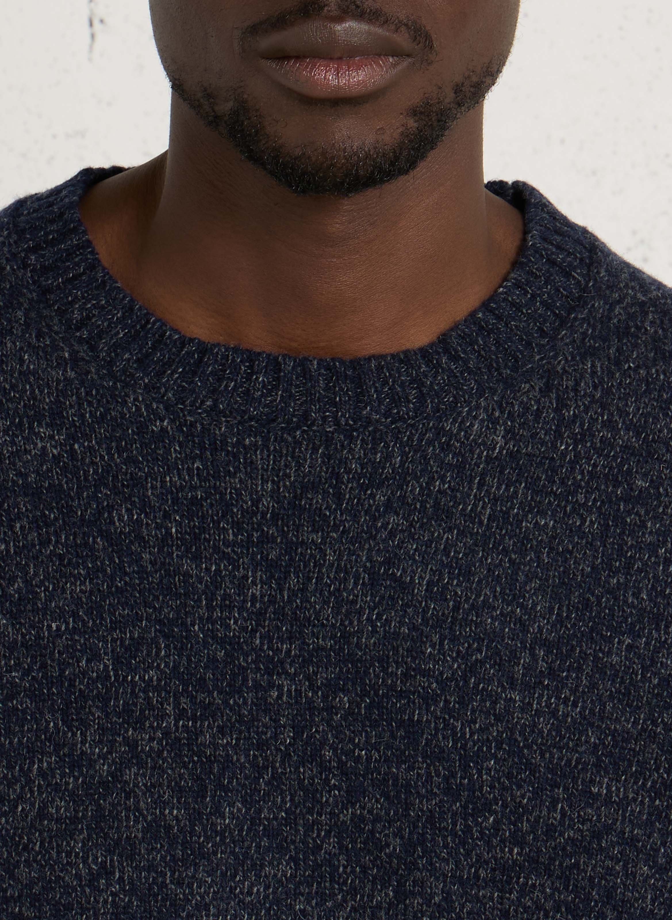 Round-neck wool-blend straight-cut sweater CASUAL FRIDAY Blue