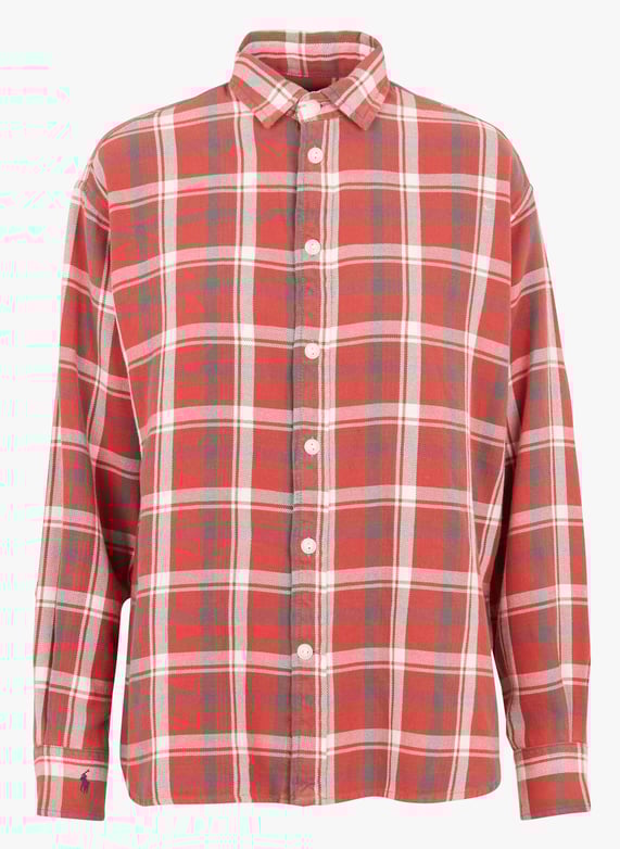 Checked cotton shirt with classic collar Red Polo ralph lauren