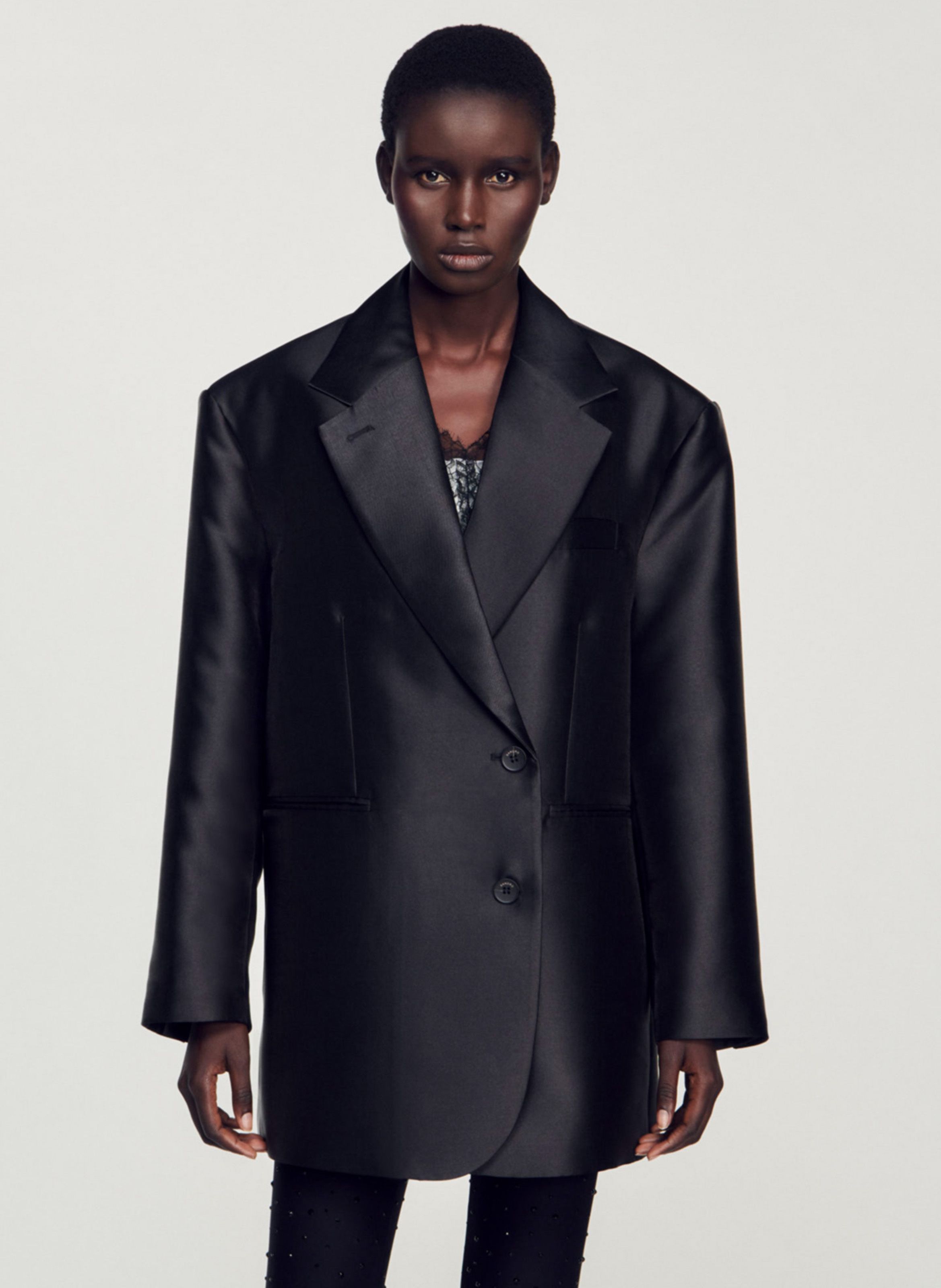 Fold Detail Tailored Jacket In Black – Victoria Beckham US