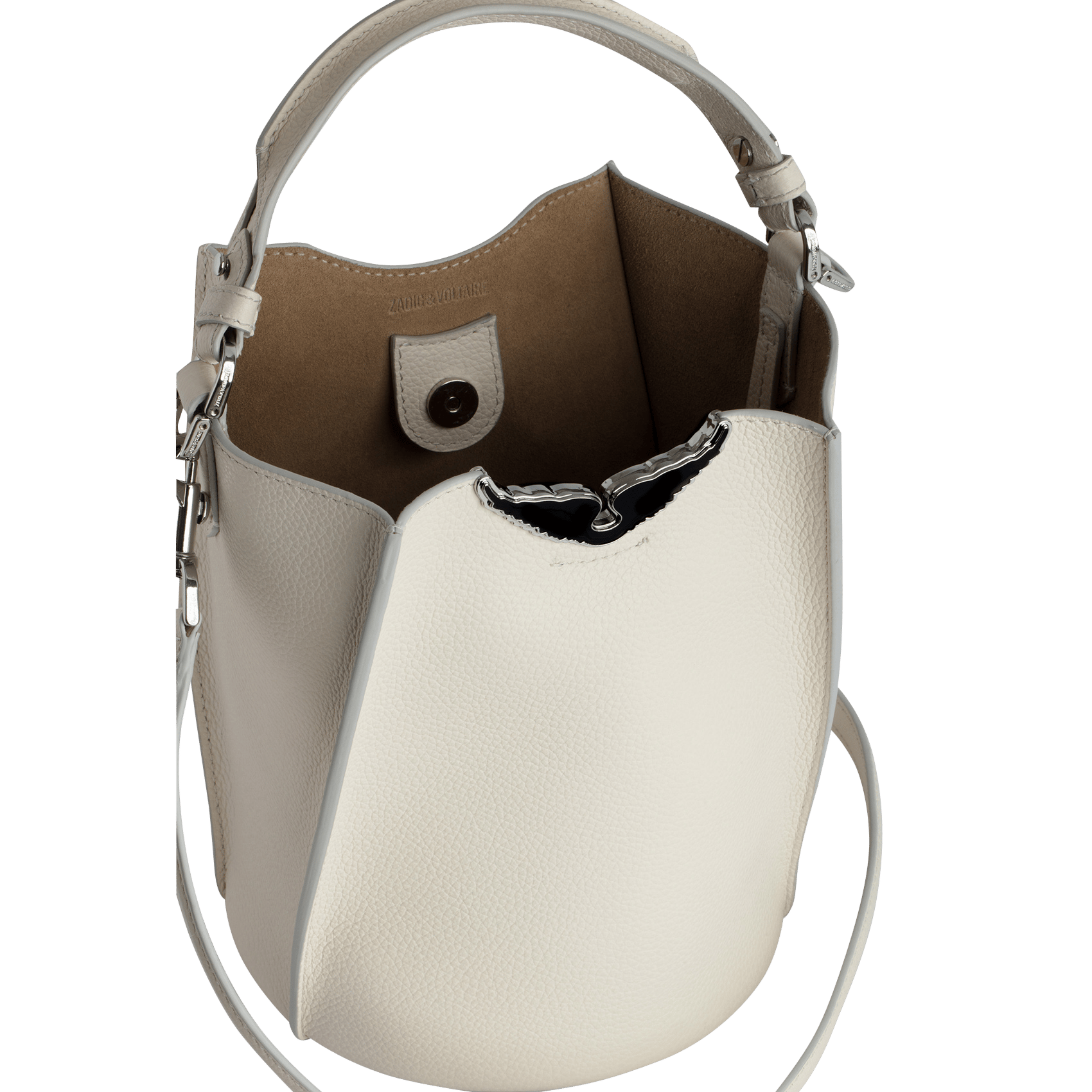 Leren schoudertas ZADIG&VOLTAIRE Wit