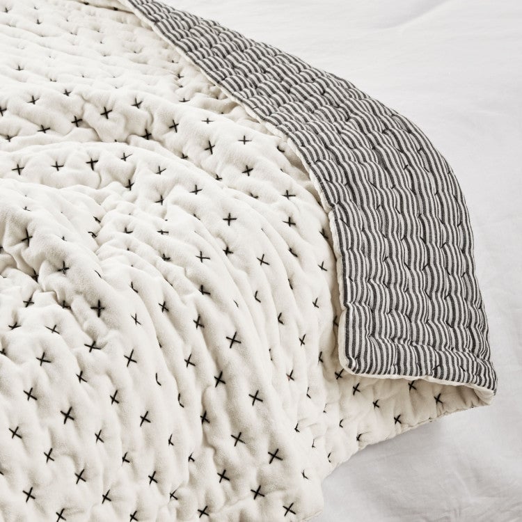 MALO - Linen quilt MADURA Grey