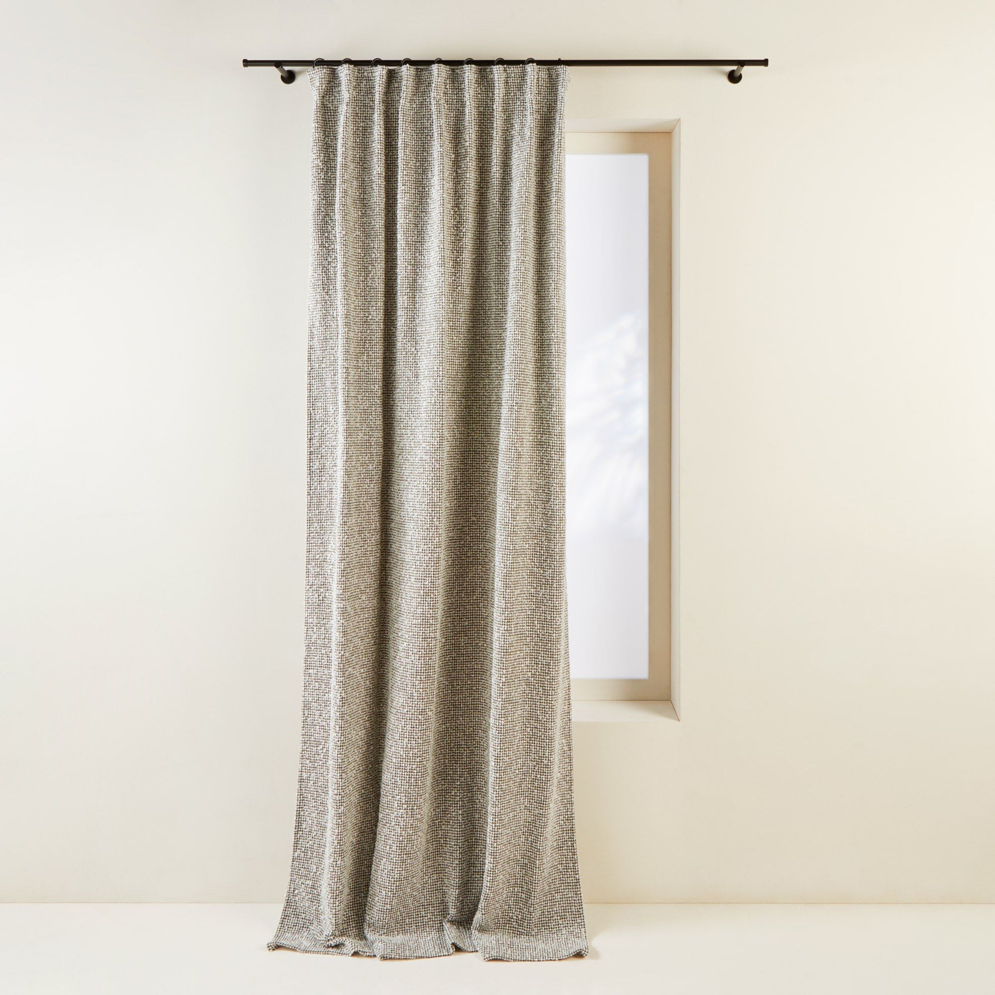 PIETRO - Cotton curtain with gathering tape MADURA White