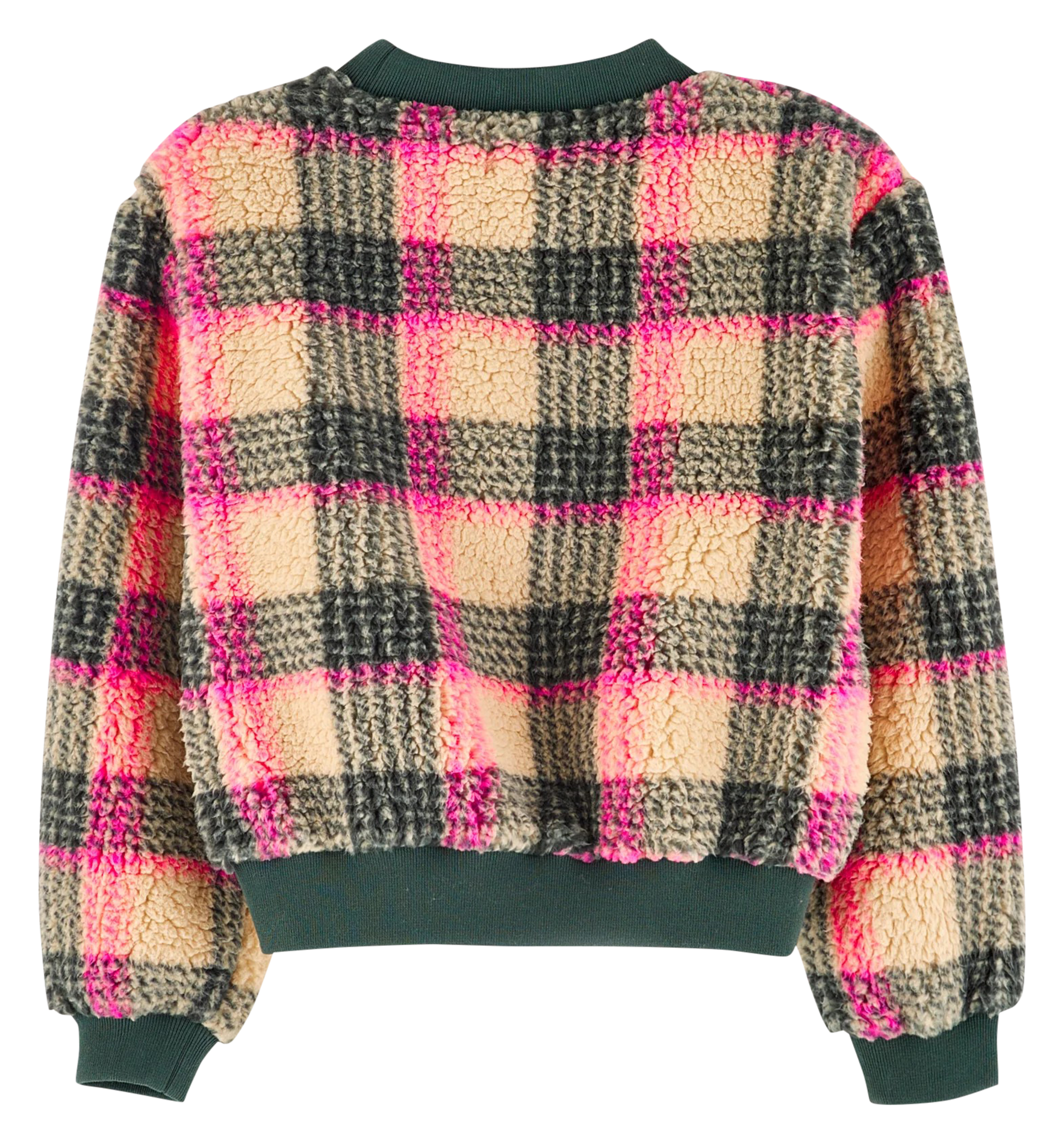 Checked teddy sweatshirt BELLEROSE Green
