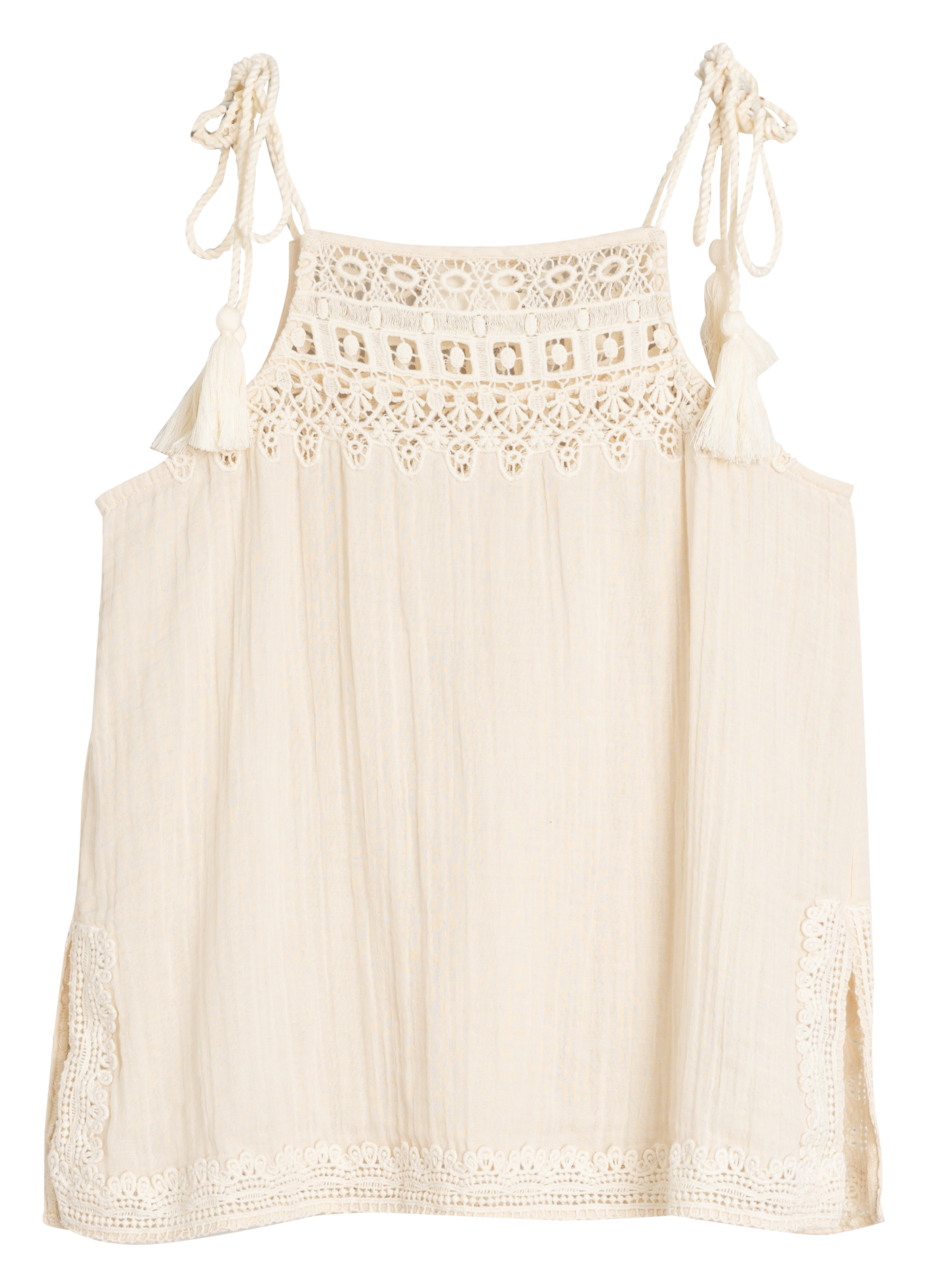 Round-neck cotton blouse INDI & COLD Beige