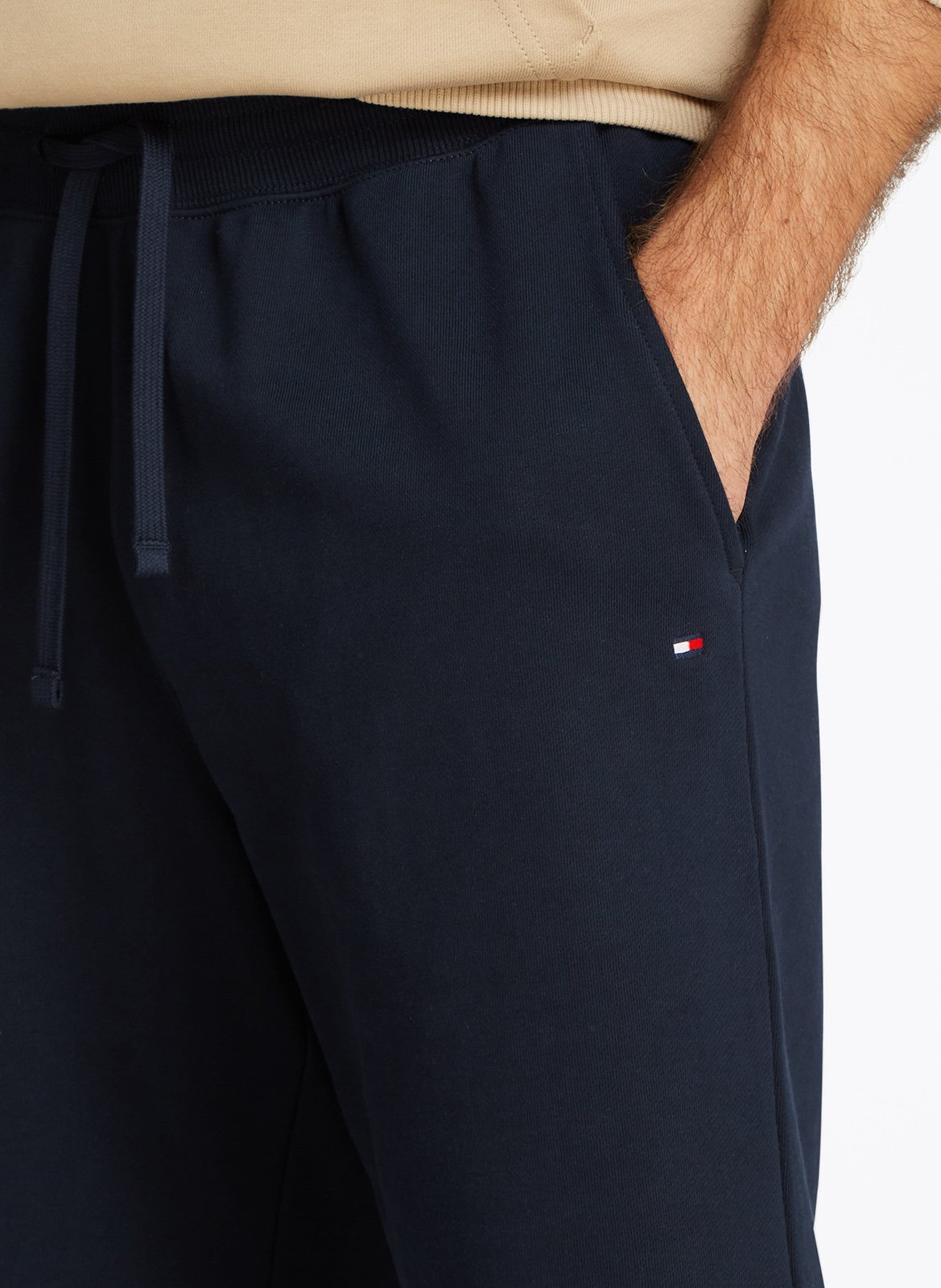 Embroidered cotton jogging shorts Blue