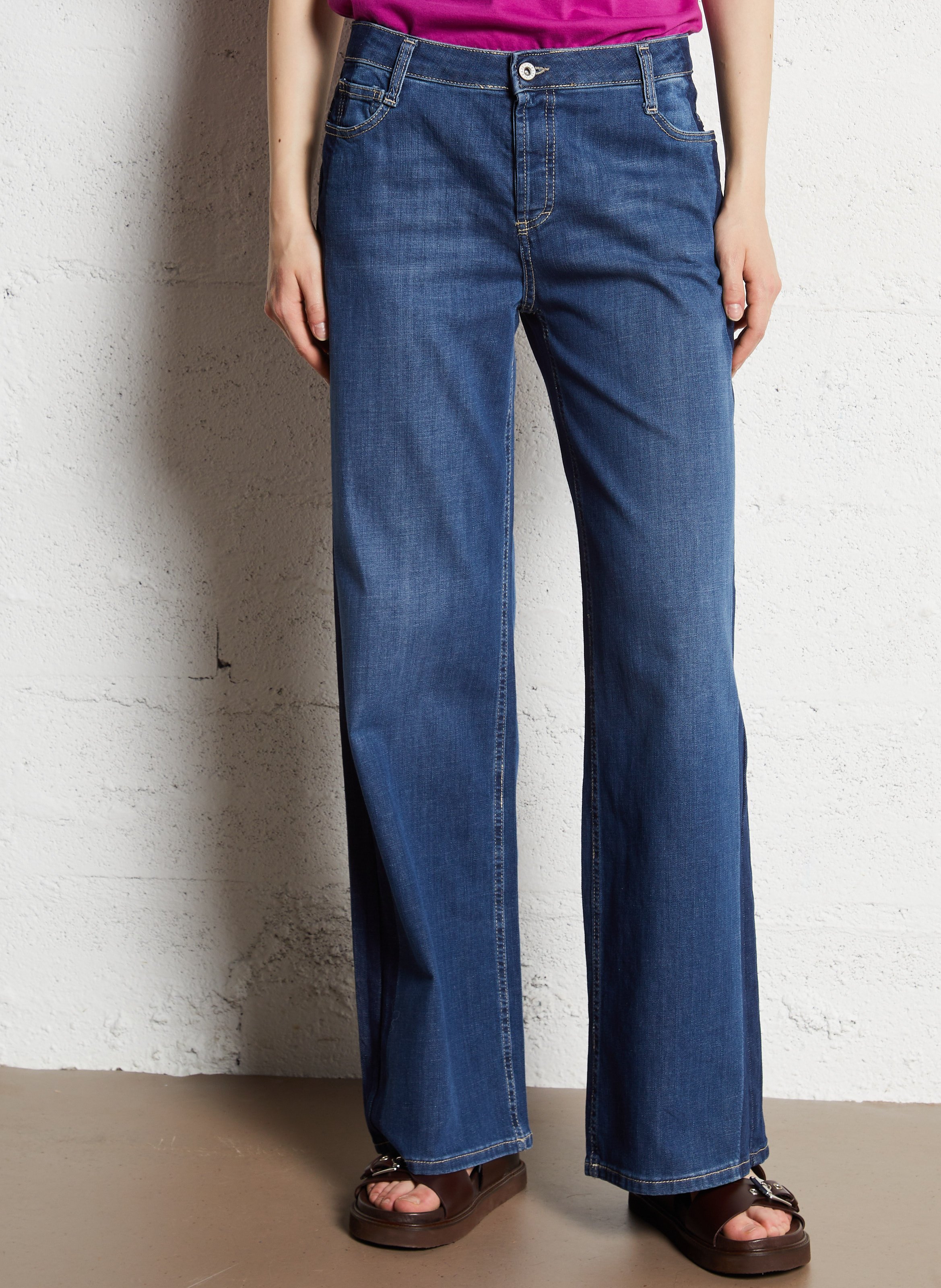 Weite Jeans aus Baumwoll-Mix PLEASE Blau