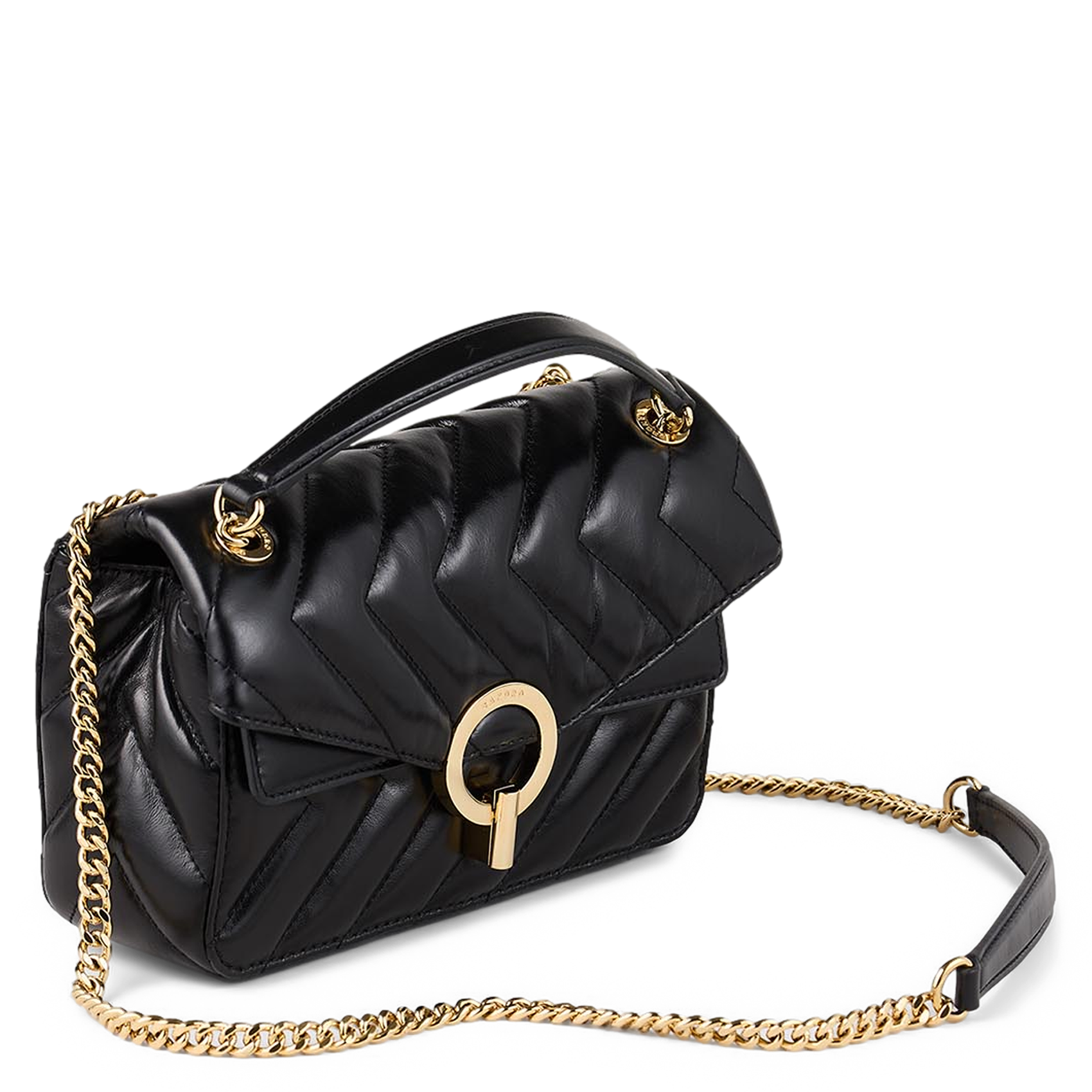 Gewatteerd leren tasje SANDRO Zwart