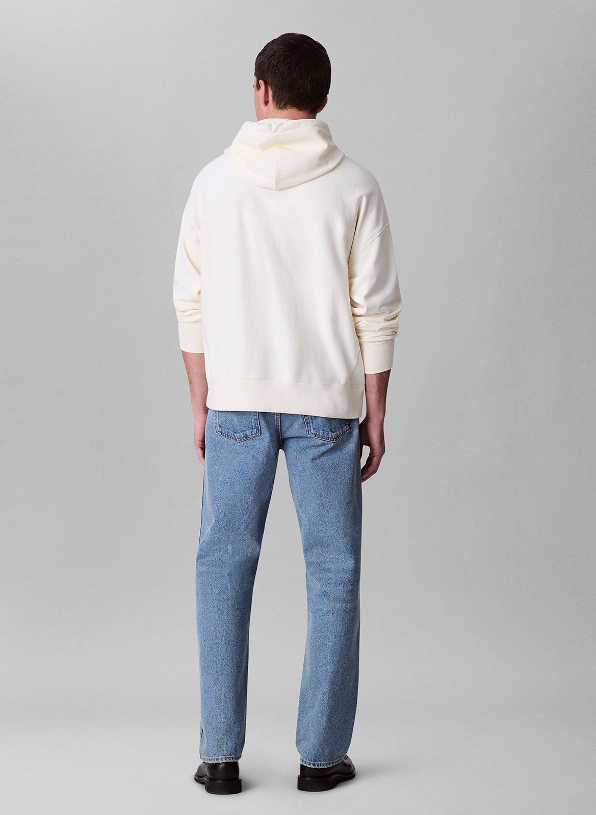 Sweat à capuche uni en coton mélangé CALVIN KLEIN Blanc