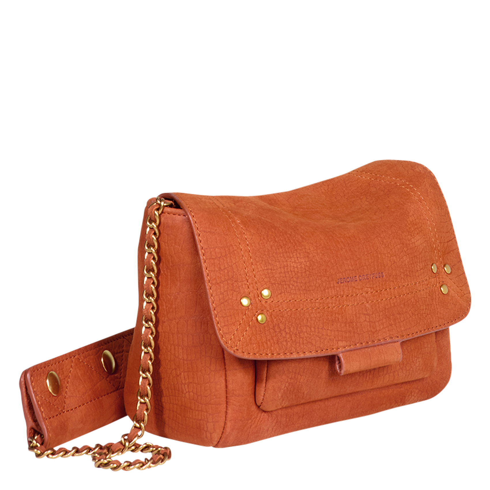 Sac bandoulière en cuir velours JEROME DREYFUSS Orange