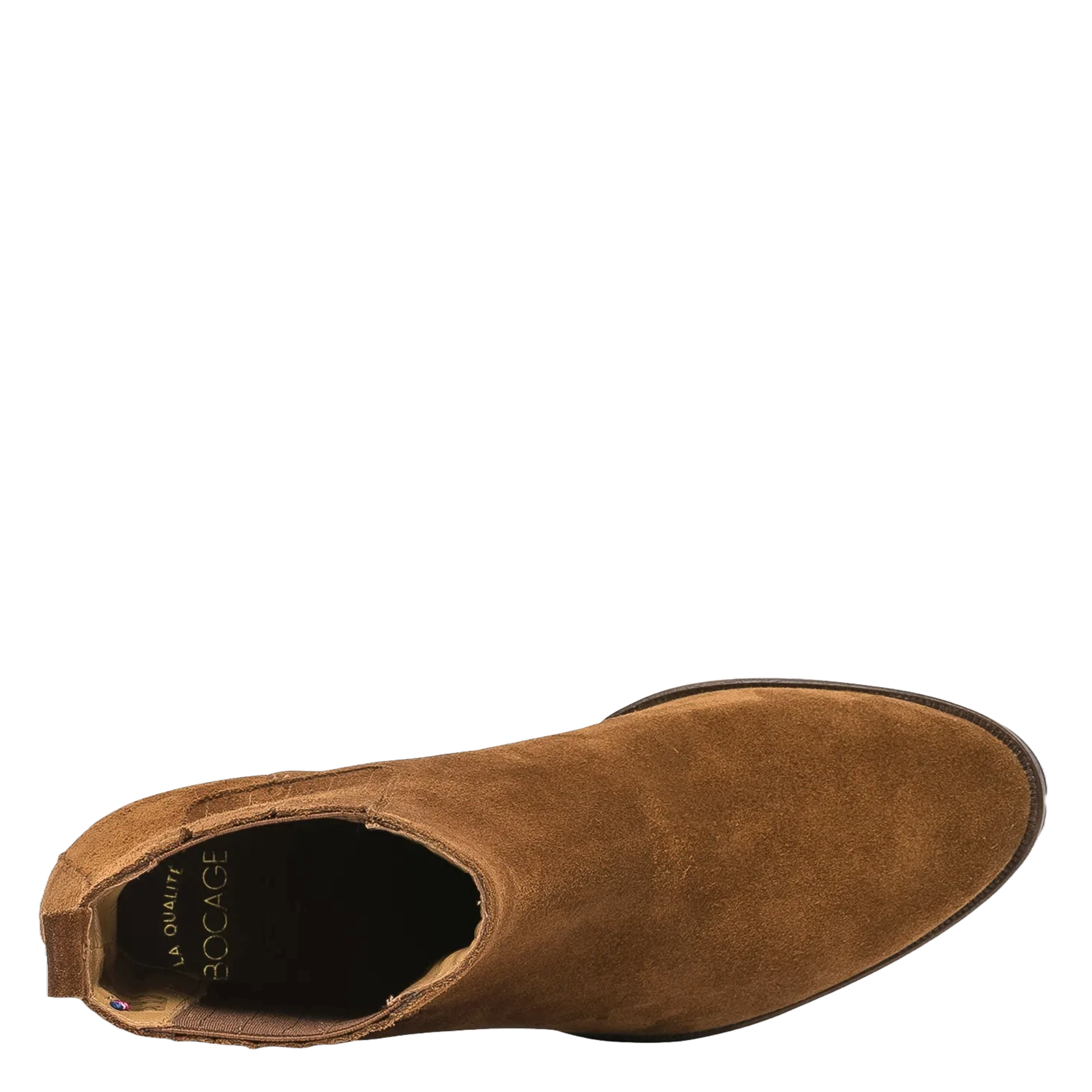 Chelsea heeled ankle boots in suede leather BOCAGE Brown