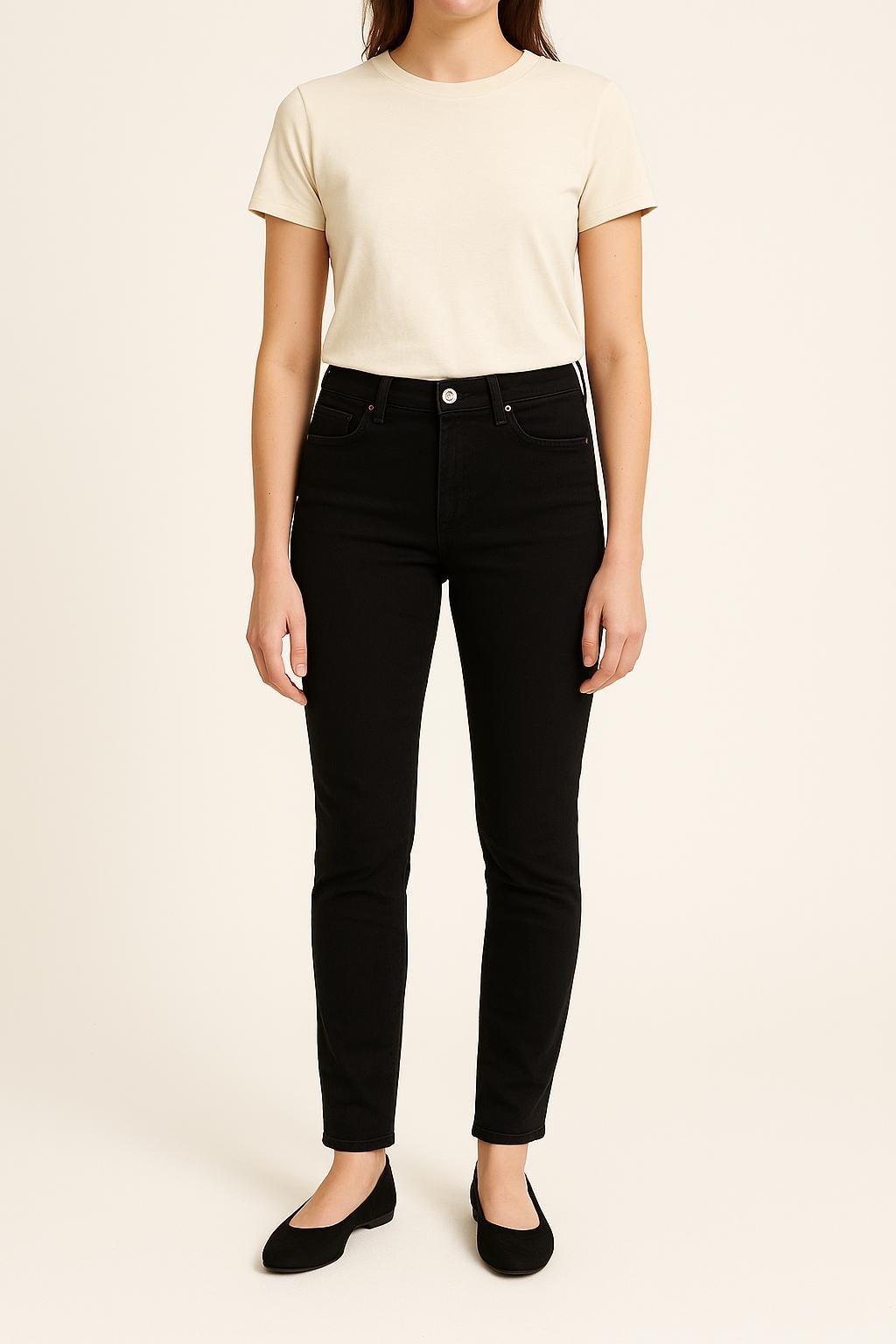Cropped slim jeans with studs ACNE STUDIOS - Seconde Main Black