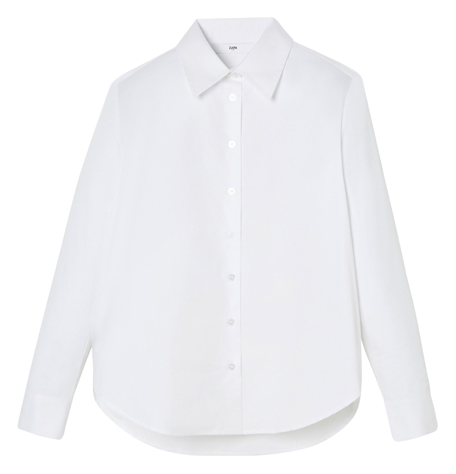 Chemise col classique manches contrastantes en coton ZAPA White