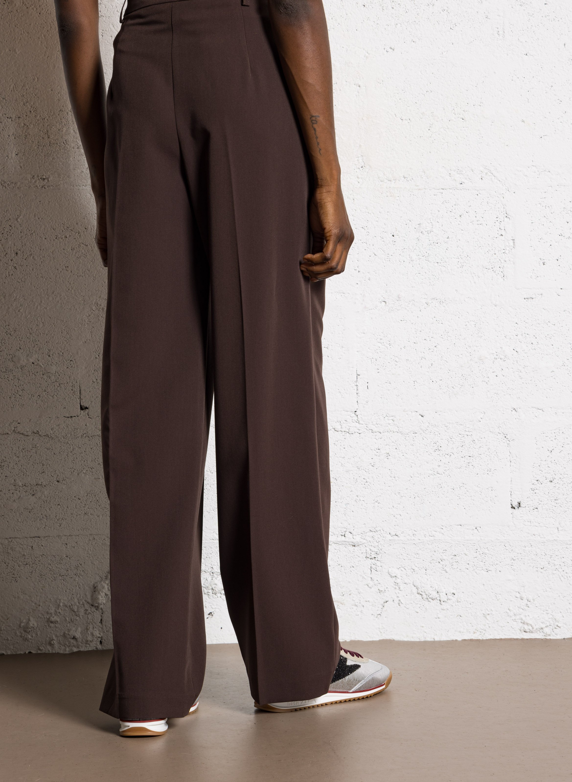 Pantalon large taille haute  IMPERIAL Marron