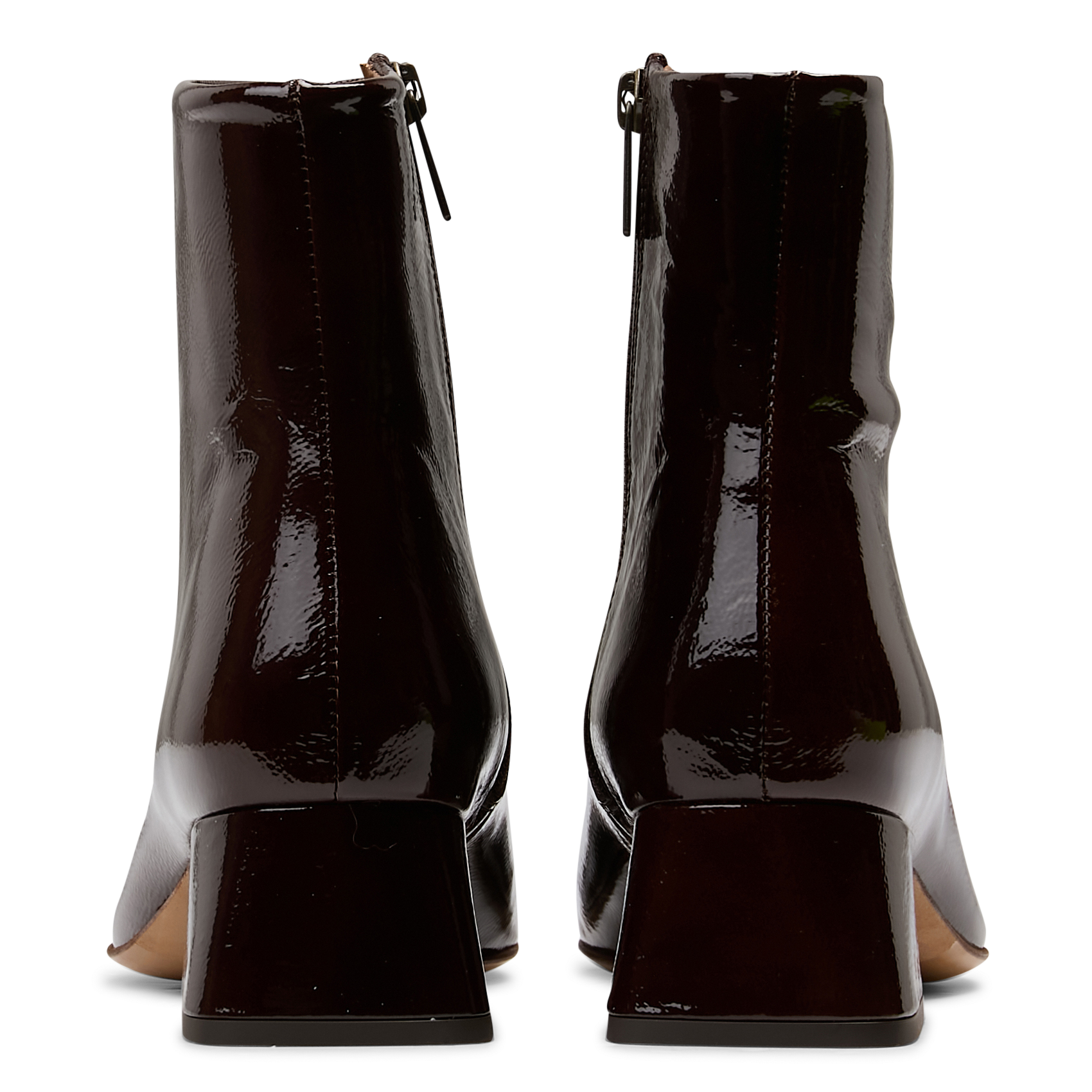 Bottines à talons en cuir verni BOBBIES Marron