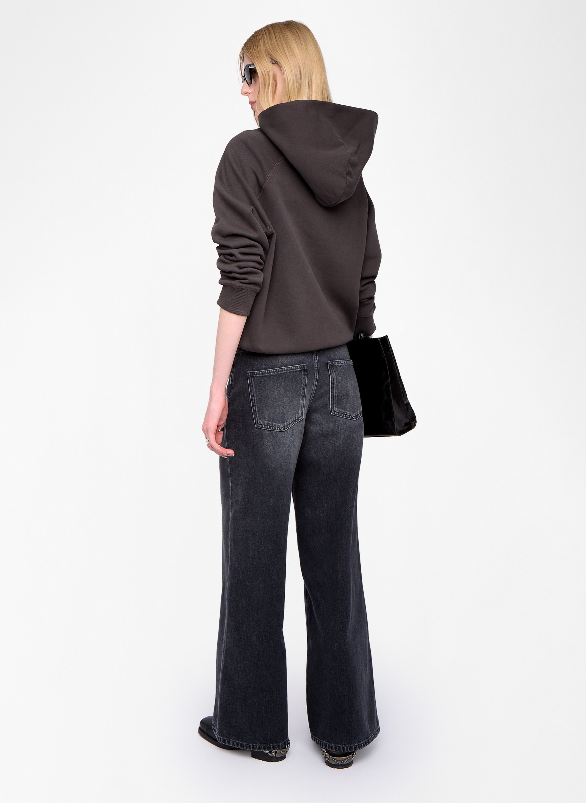 Strass-Kapuzenpullover aus Baumwollmischung ZADIG&VOLTAIRE Schwarz