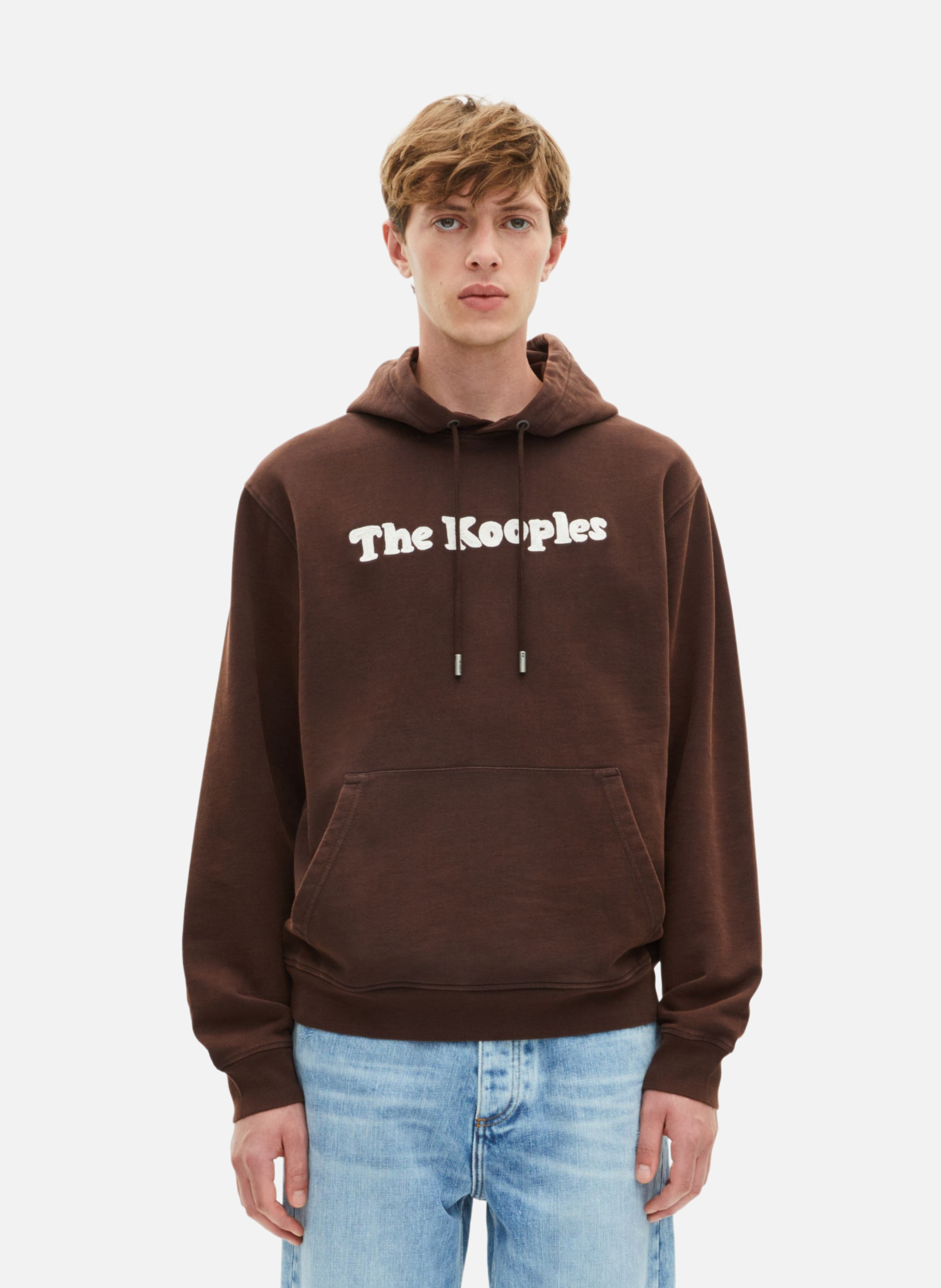 Hooded sweatshirt with embroidery THE KOOPLES Brown