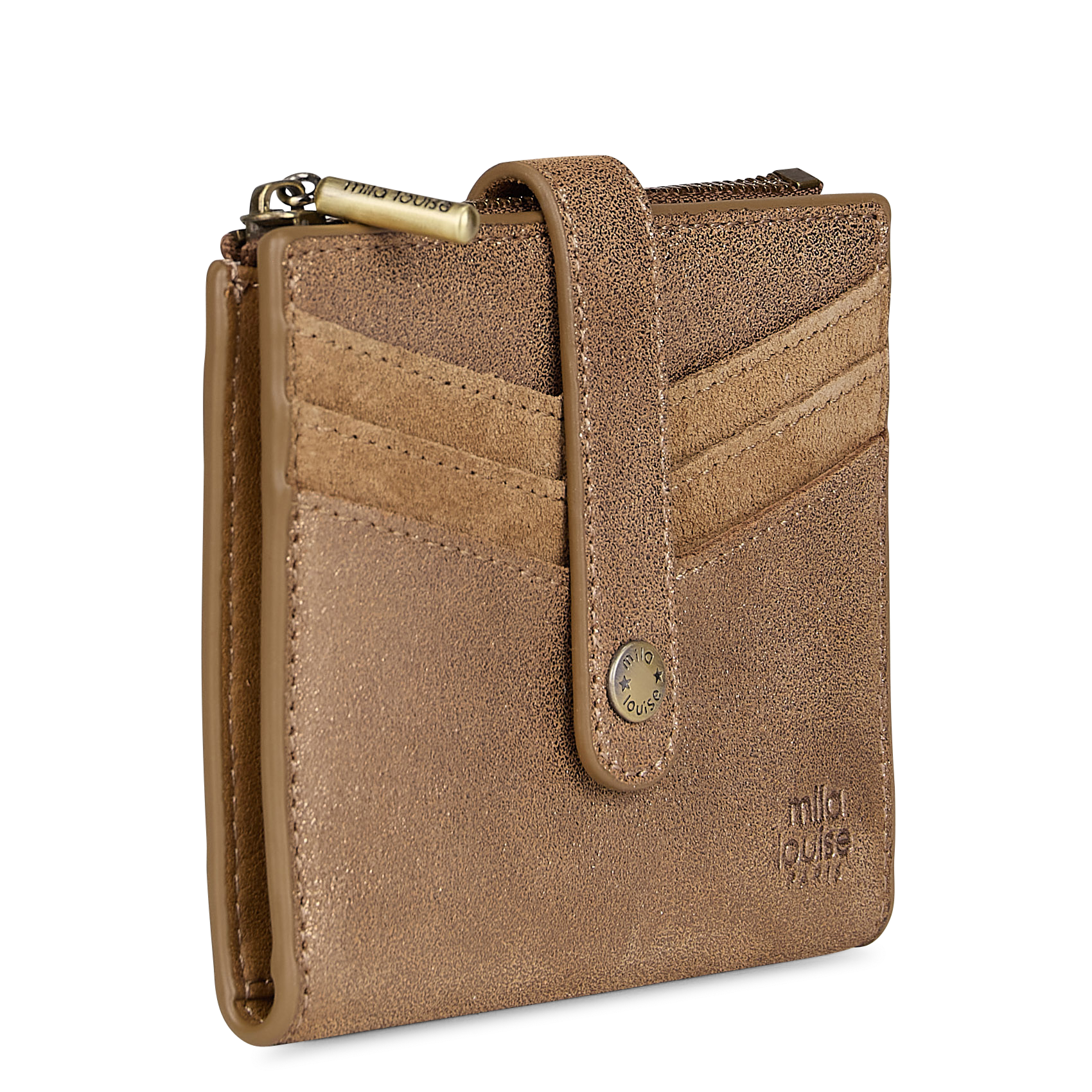 Leren portemonnee MILA LOUISE Bruin