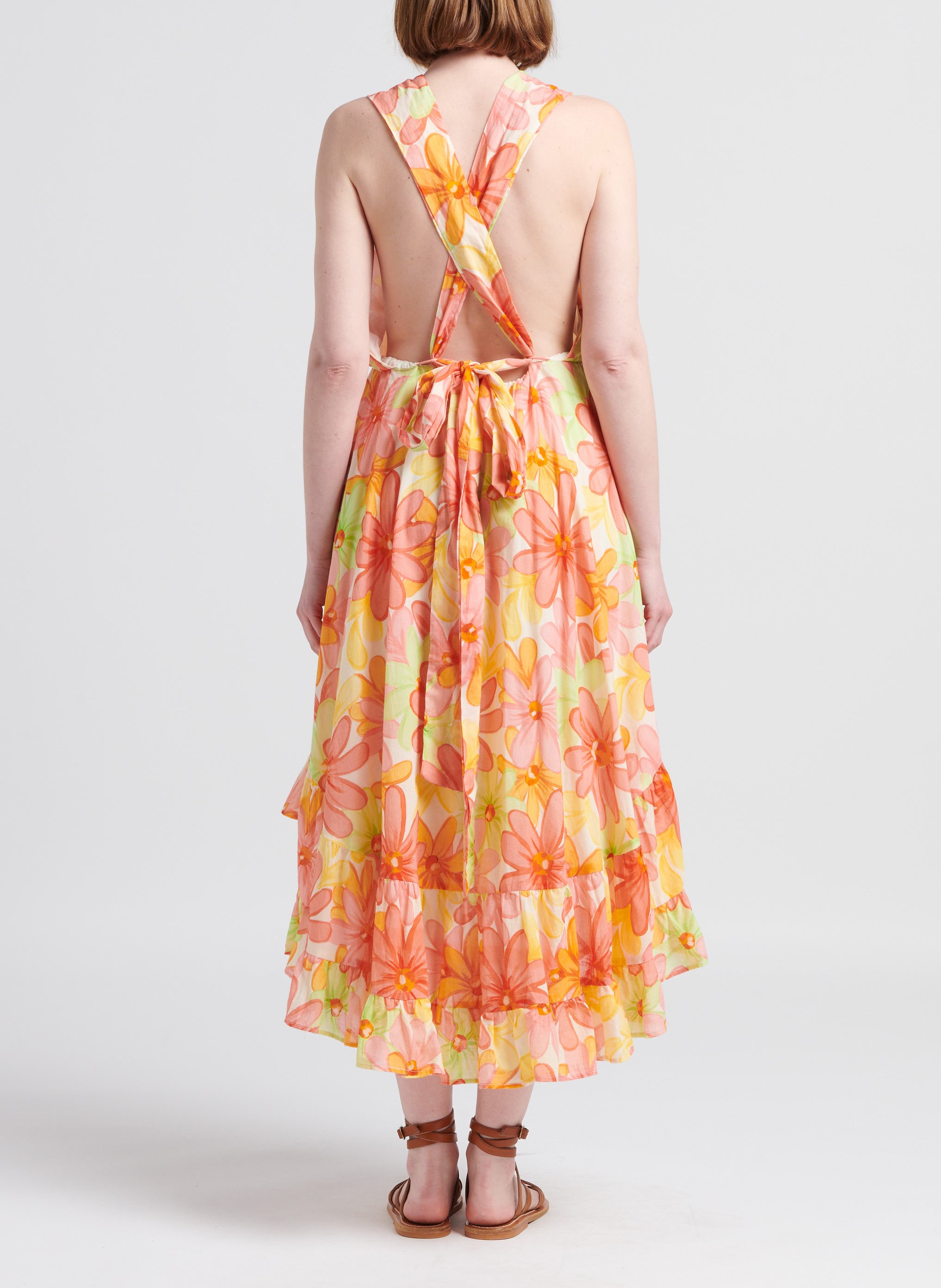 Robe asymétrique en coton SUNDRESS Jaune