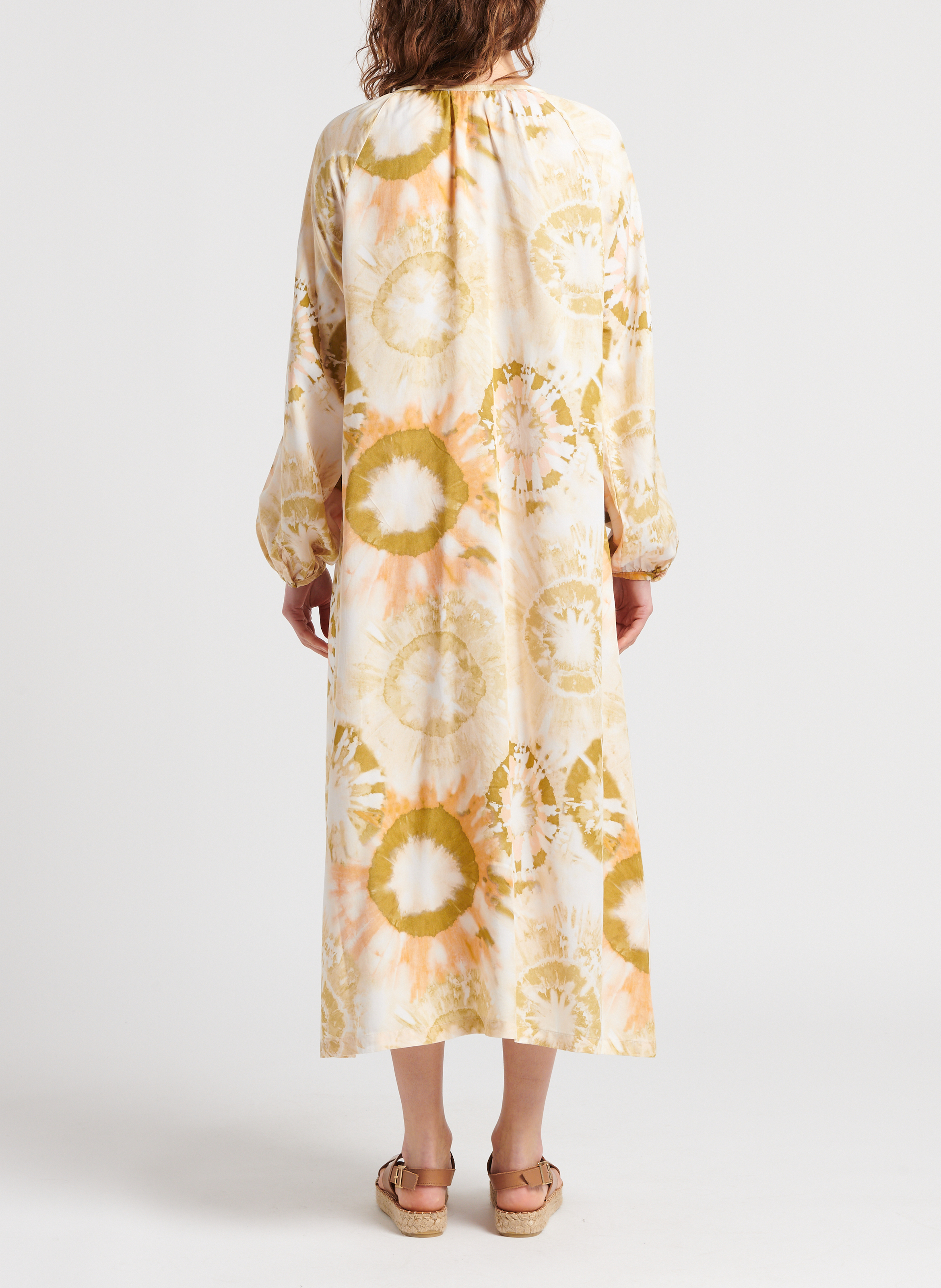 Halflange jurk met ronde hals en print THE NEW SOCIETY Veelkleurig