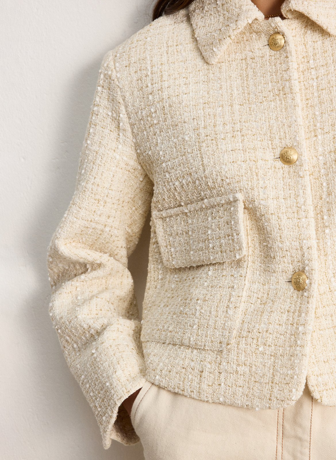 Blouson aus Baumwoll-Mix mit klassischem Kragen PABLO Beige