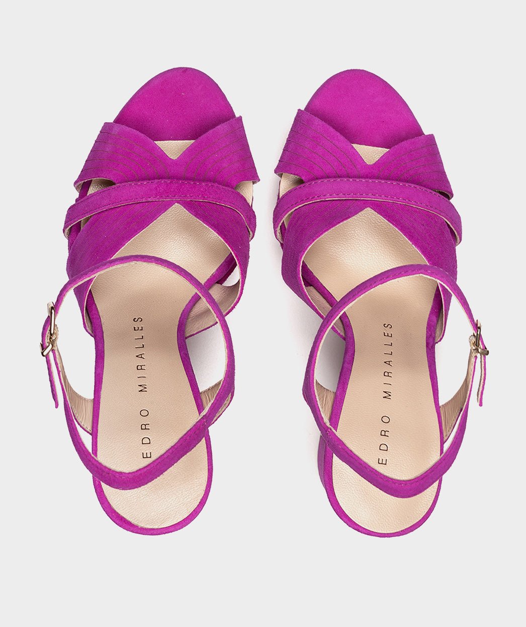 Alice heeled leather sandals PEDRO MIRALLES Purple