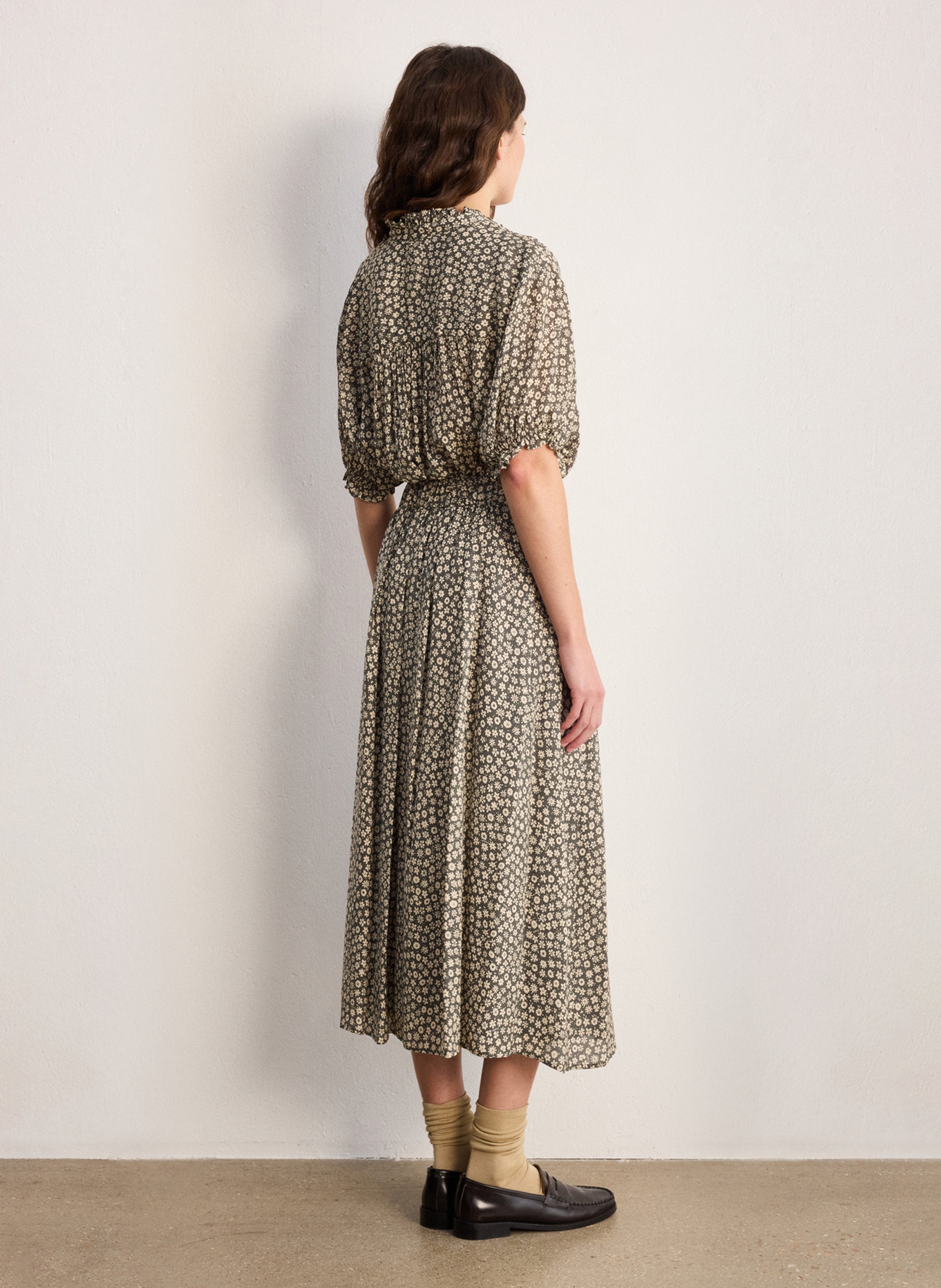 Long printed skirt PABLO Khaki