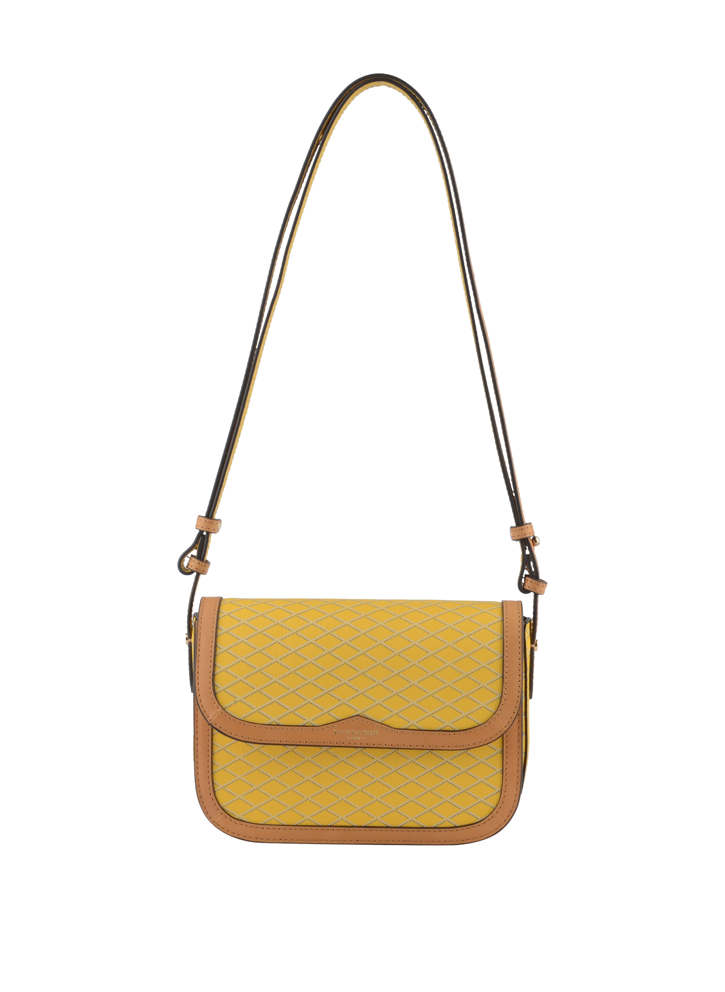 Coated canvas shoulder bag POURCHET