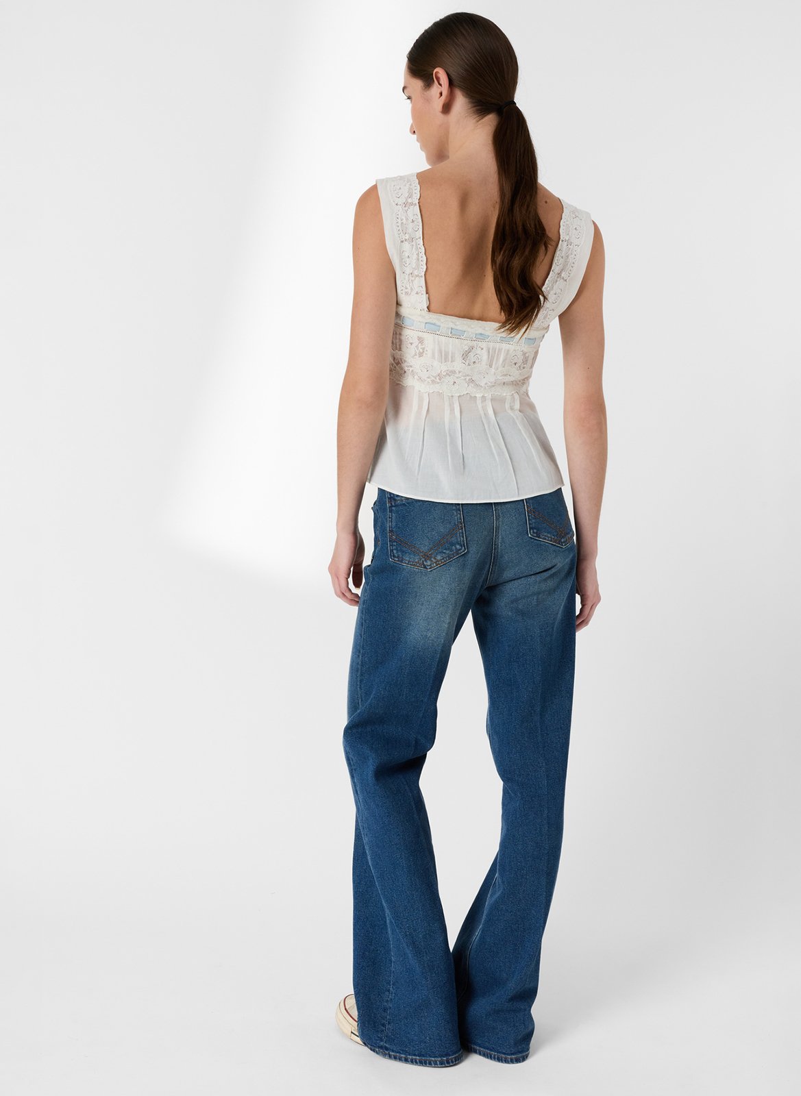 Mouwloze kanten top GERARD DAREL Beige