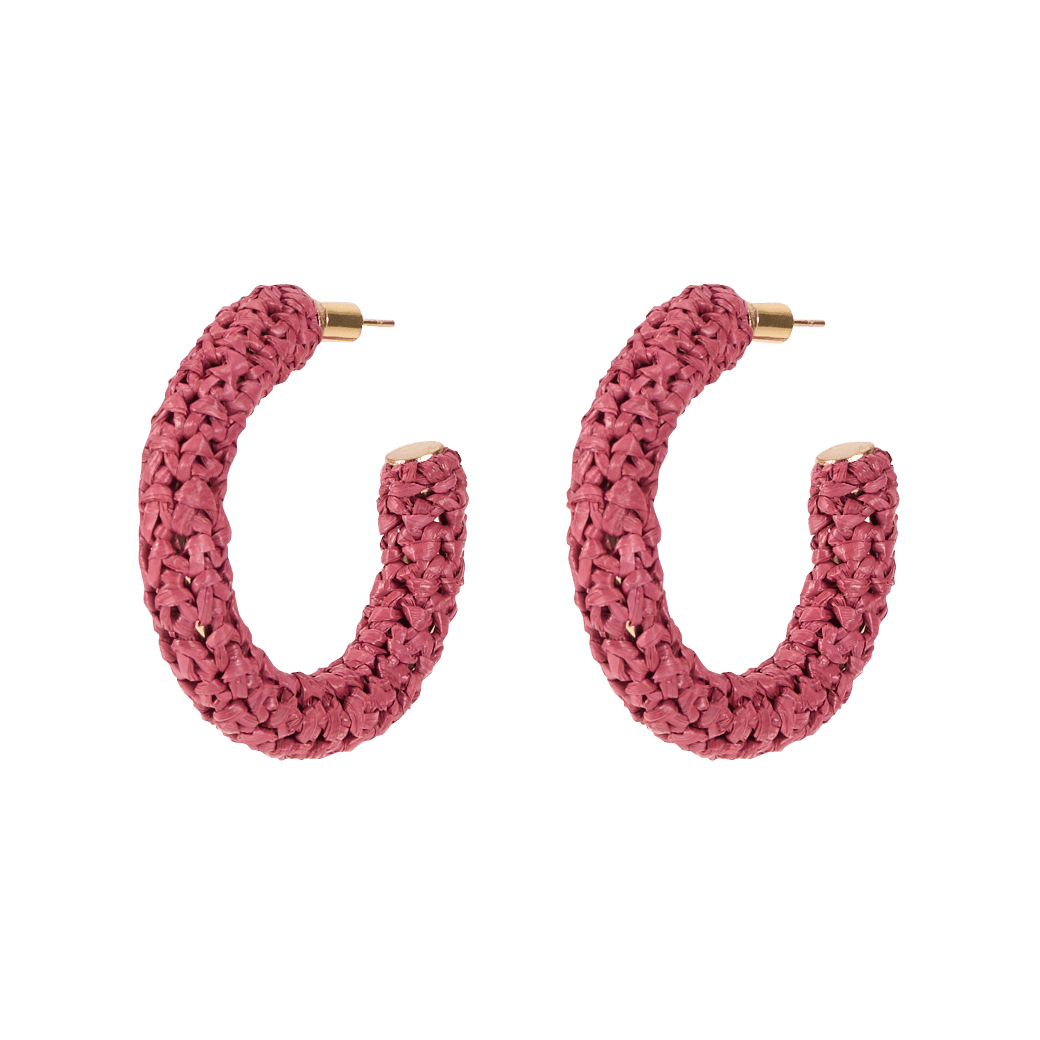 Offen gestaltete Raffia-Ohrringe FEEKA Rot