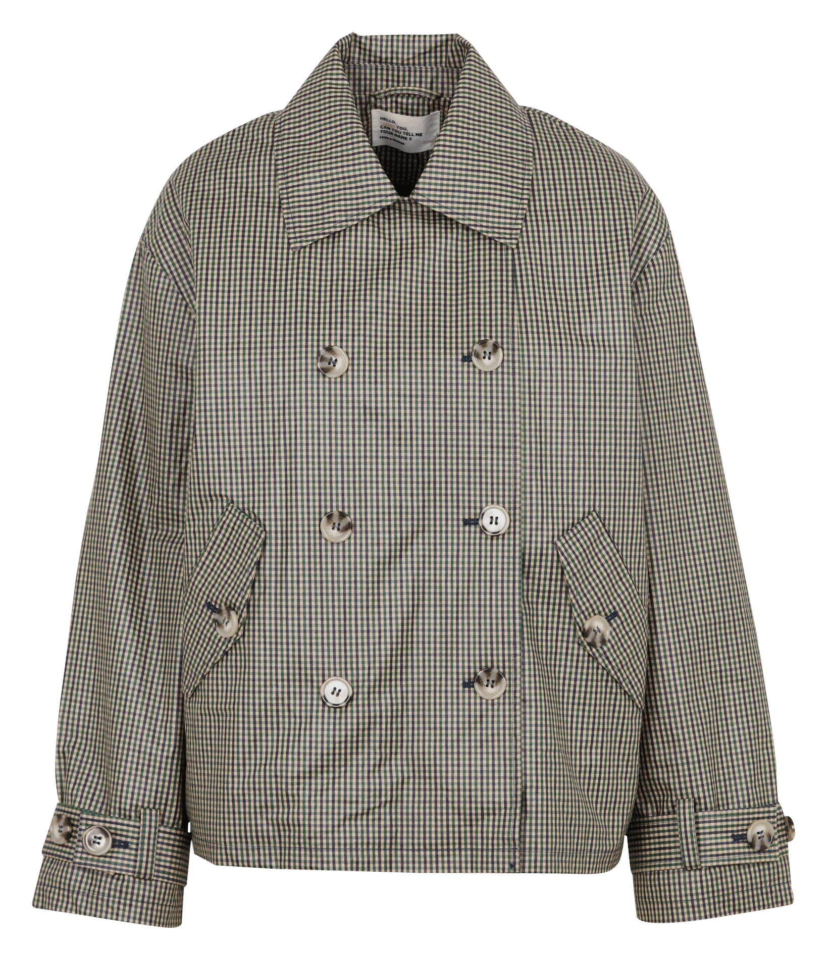 Oversized jacket with classic printed cotton collar LEON & HARPER