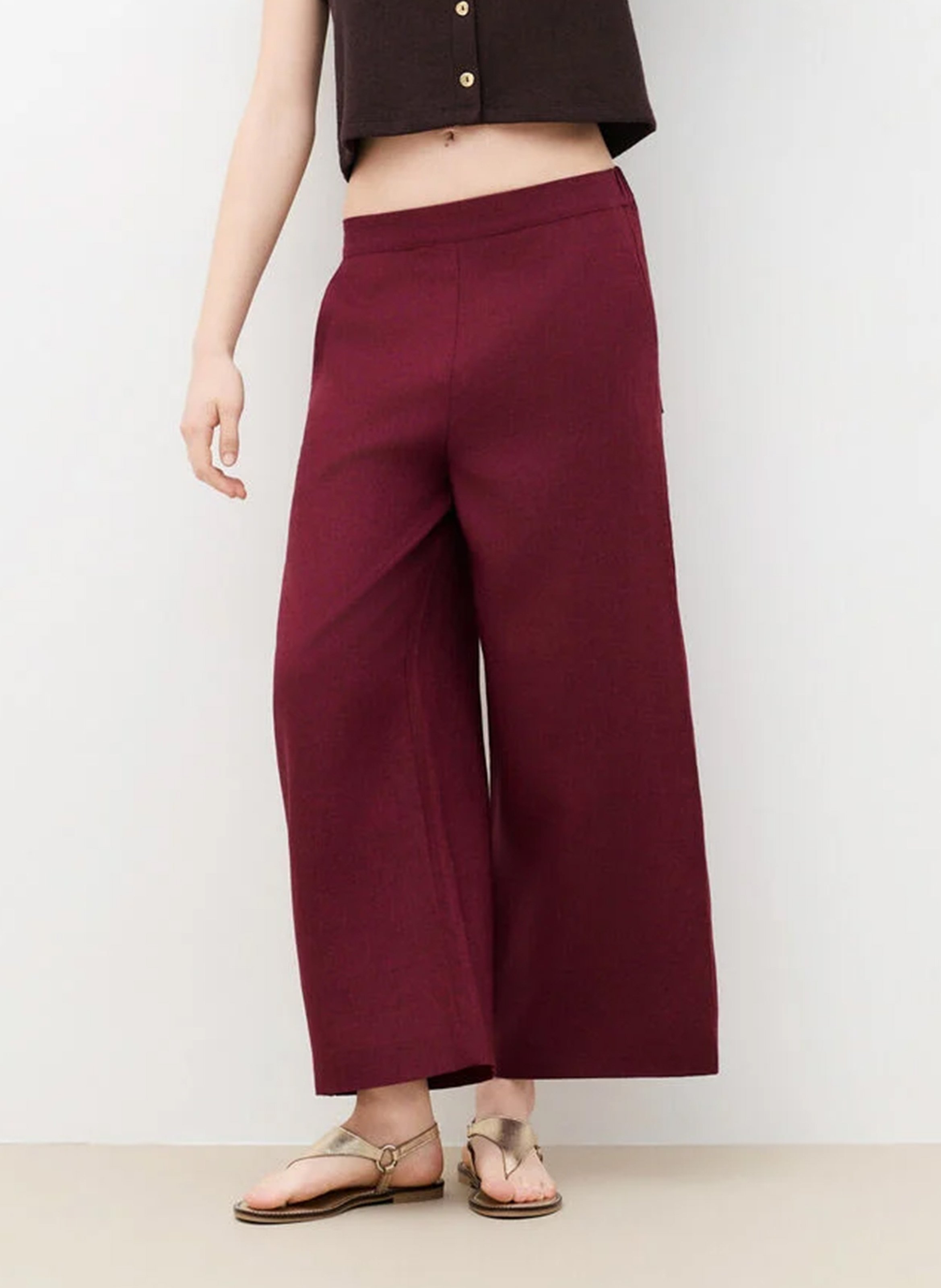 Pantalon large en lin CAROLL