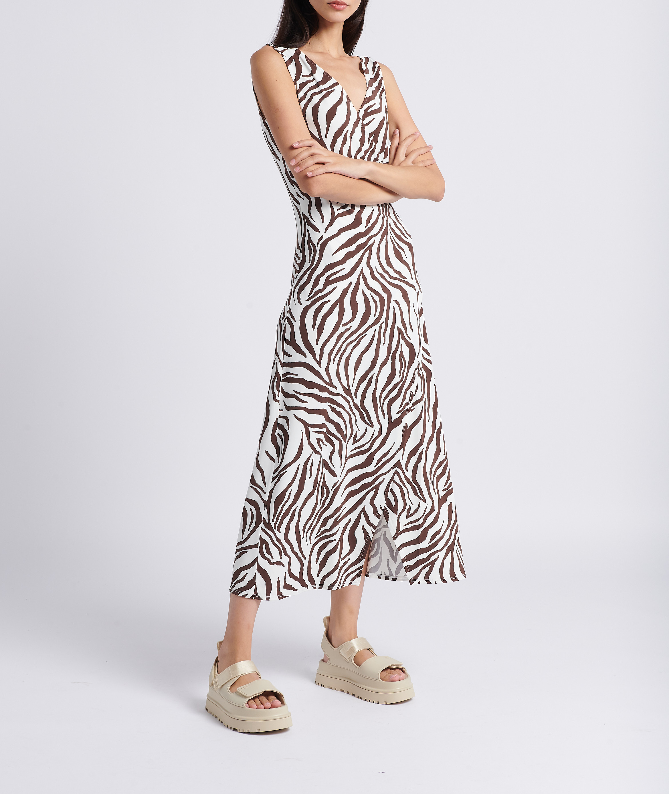 Printed beach dress MAX MARA LEISURE Brown